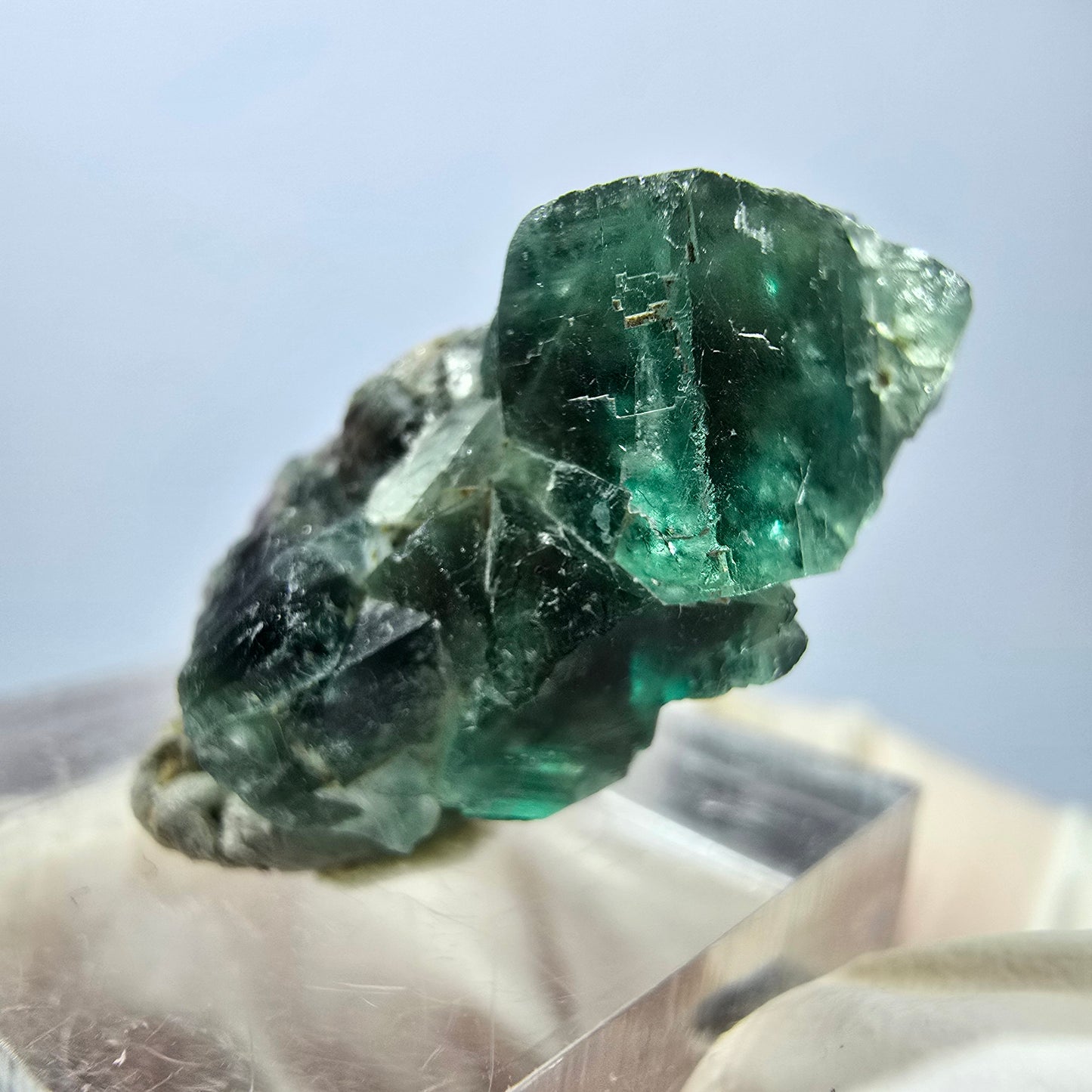 Seltene Phantom Fluorit Würfel Stufe, grün Okorusu, Namibia 25*14*12mm