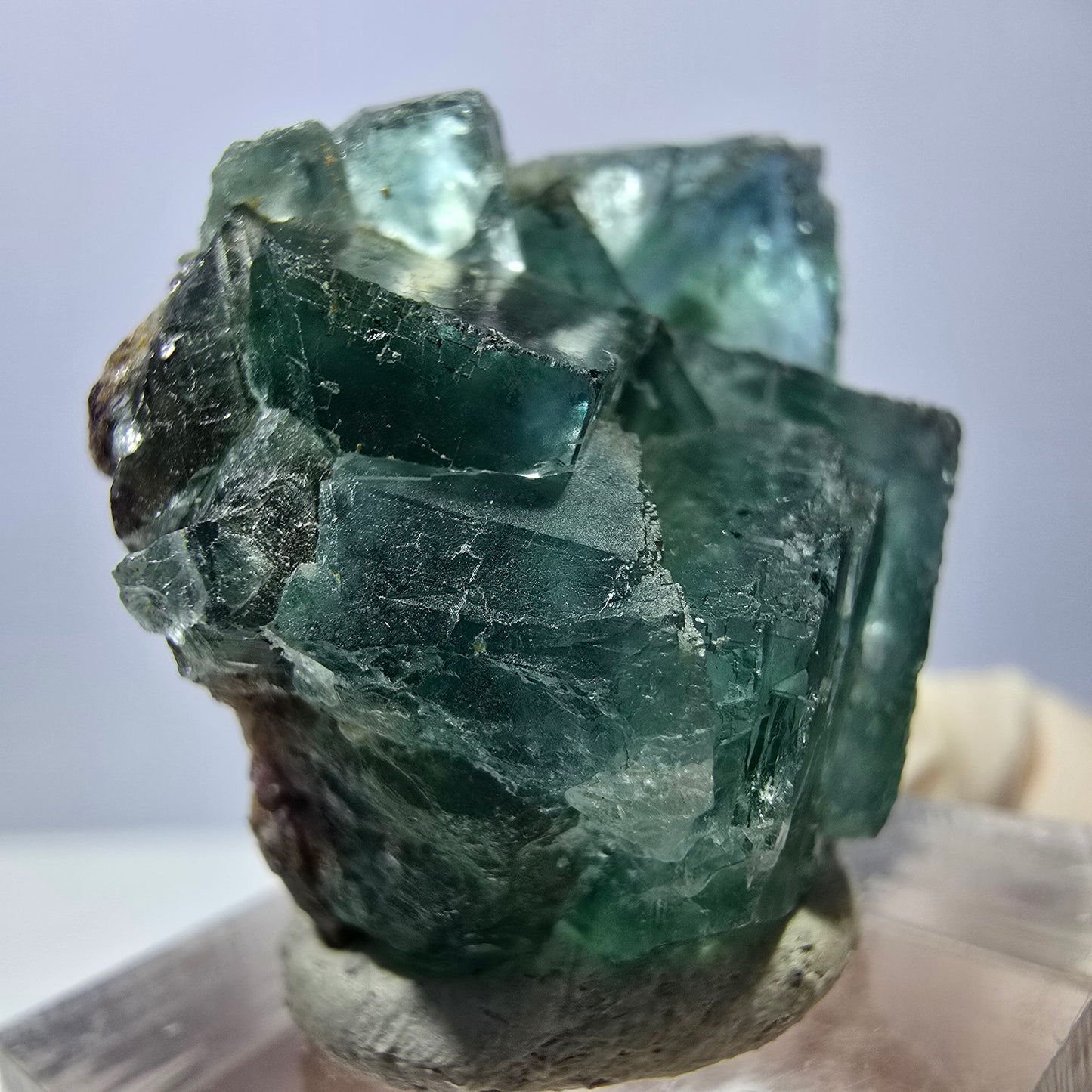 Seltene Phantom Fluorit Würfel Stufe, grün Okorusu, Namibia 33*27*20mm