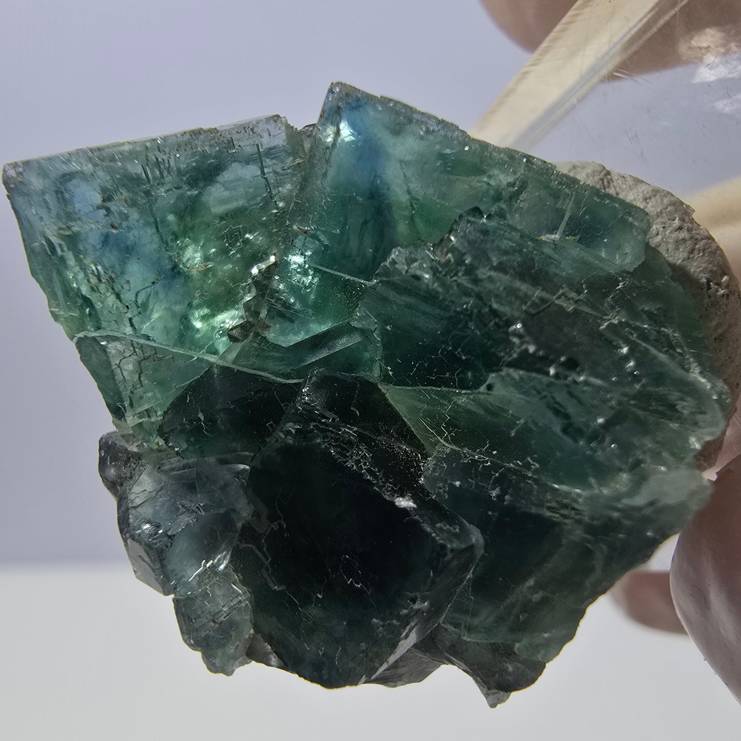 Seltene Phantom Fluorit Würfel Stufe, grün Okorusu, Namibia 33*27*20mm