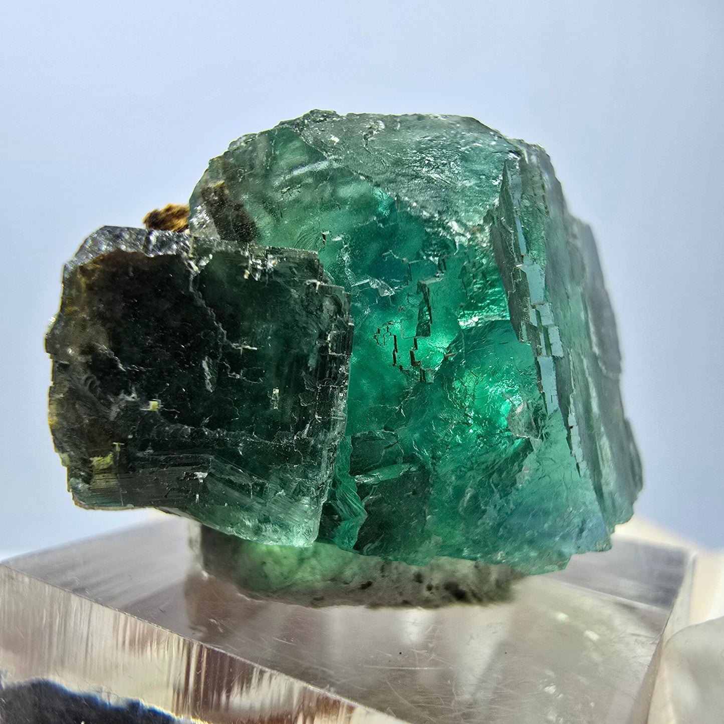 Seltene Phantom Fluorit Würfel Stufe, grün Okorusu, Namibia 34*21*21mm