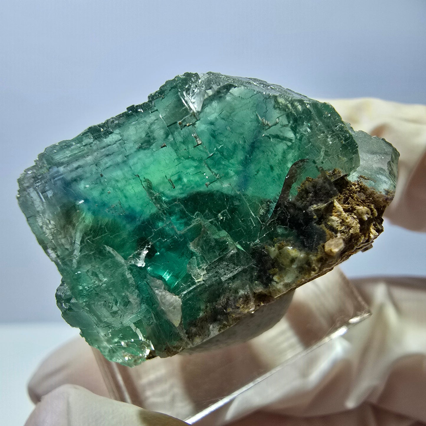 Seltene Phantom Fluorit Würfel Stufe, grün Okorusu, Namibia 34*21*21mm
