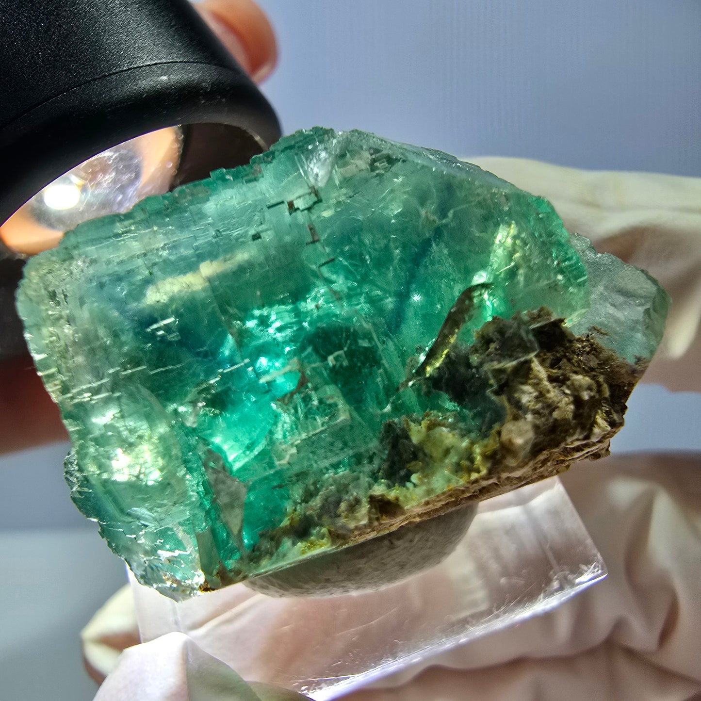 Seltene Phantom Fluorit Würfel Stufe, grün Okorusu, Namibia 34*21*21mm