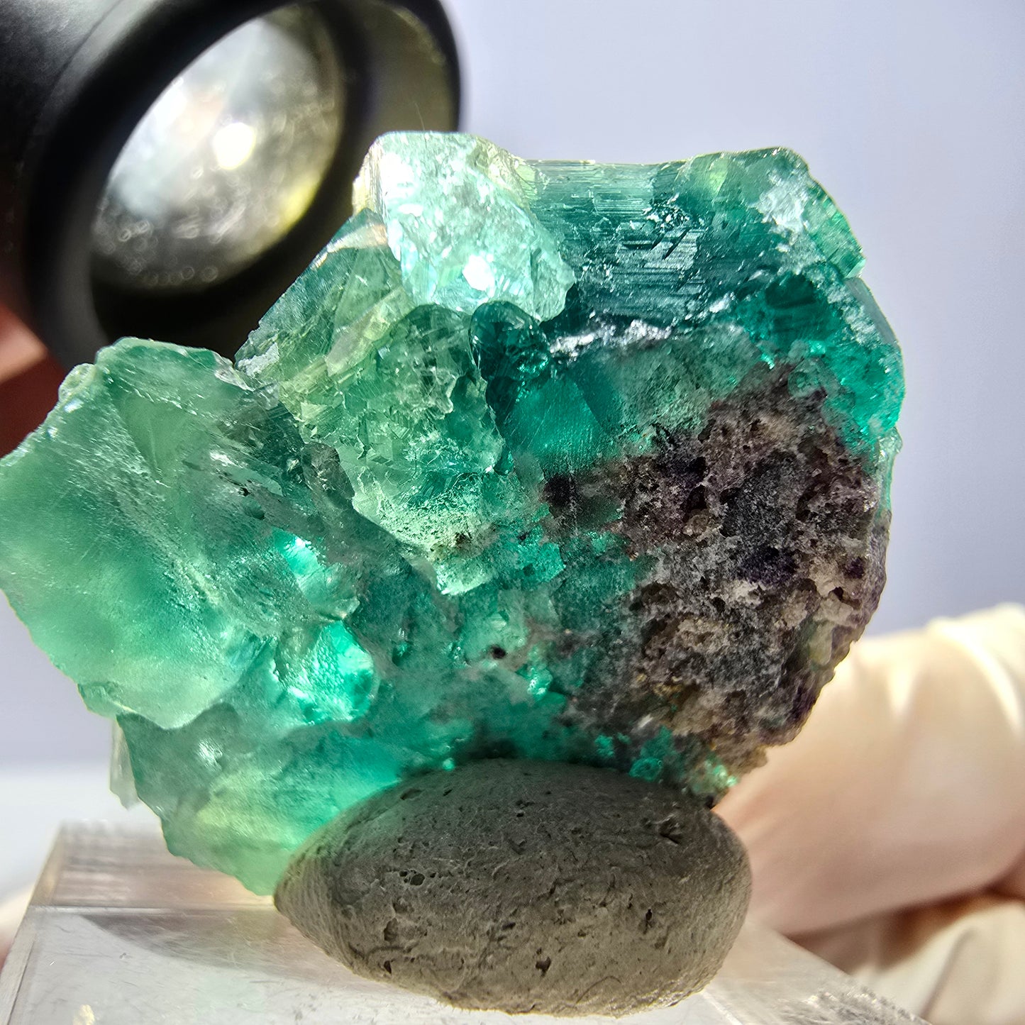 Rare spécimen de cube de fluorite fantôme, vert Okorusu, Namibie 32 x 29 x 17 mm