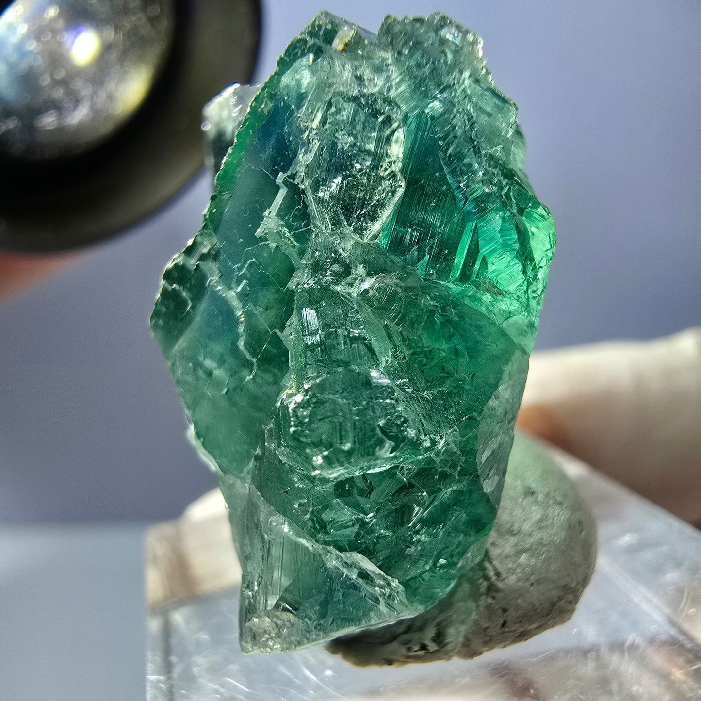 Seltene Phantom Fluorit Würfel Stufe, grün Okorusu, Namibia 31*27*17mm