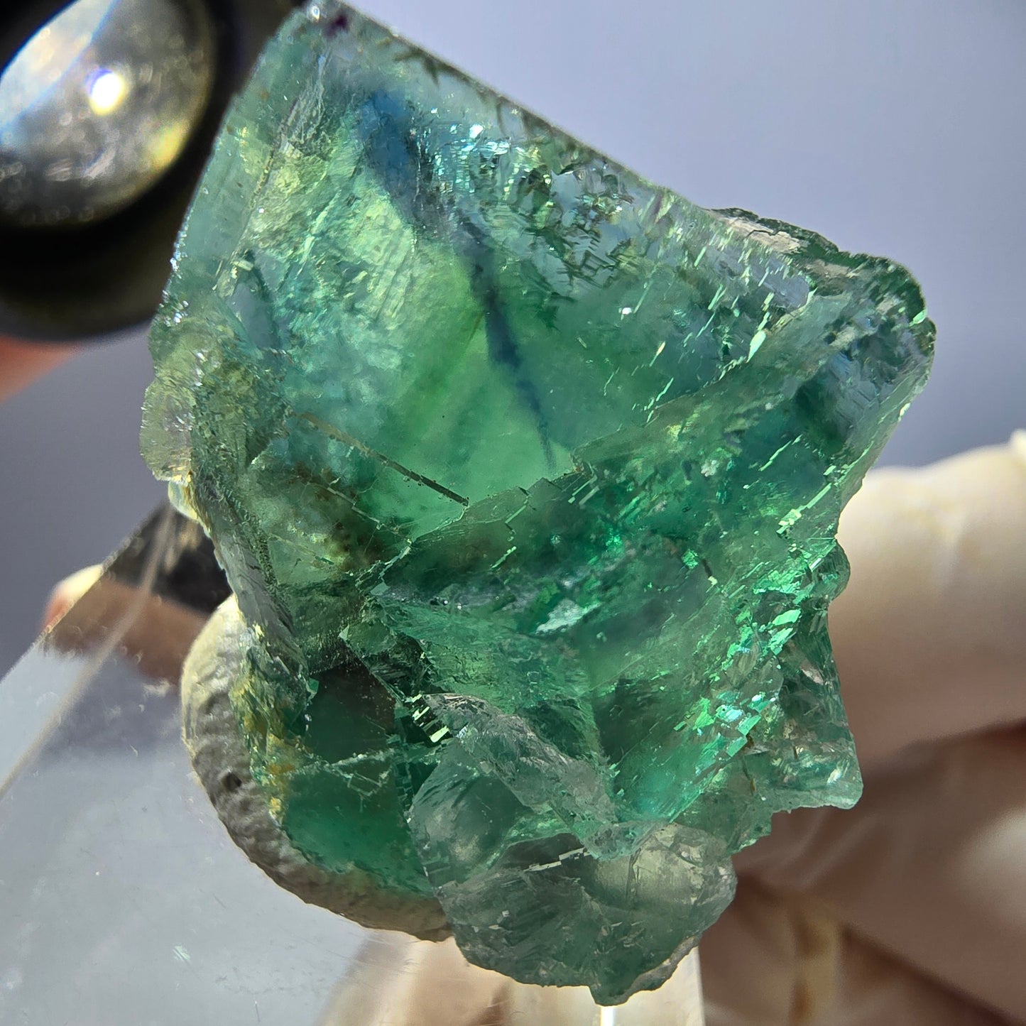 Seltene Phantom Fluorit Würfel Stufe, grün Okorusu, Namibia 31*27*17mm