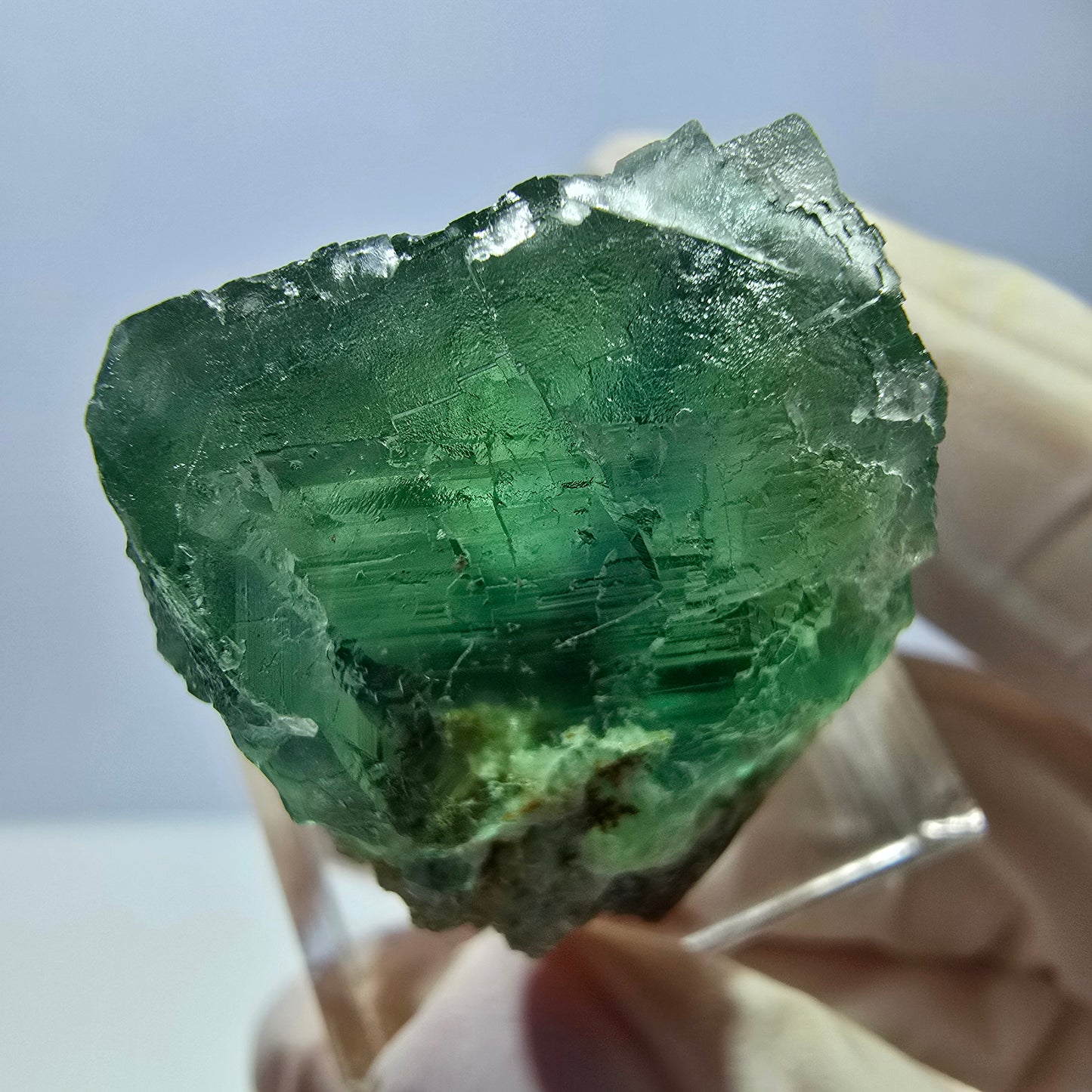 Seltene Phantom Fluorit Würfel Stufe, grün Okorusu, Namibia 25*23*22mm