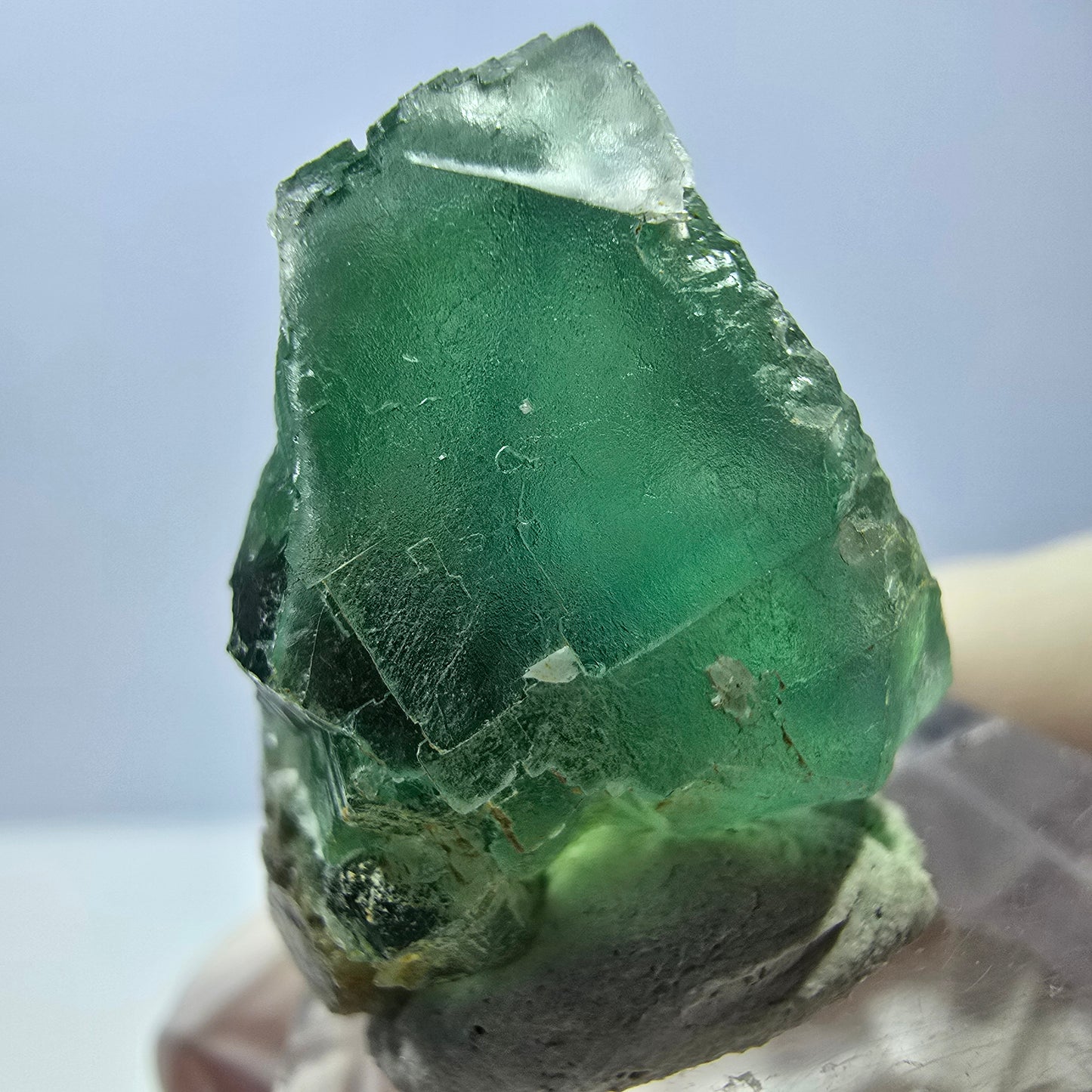 Seltene Phantom Fluorit Würfel Stufe, grün Okorusu, Namibia 25*23*22mm