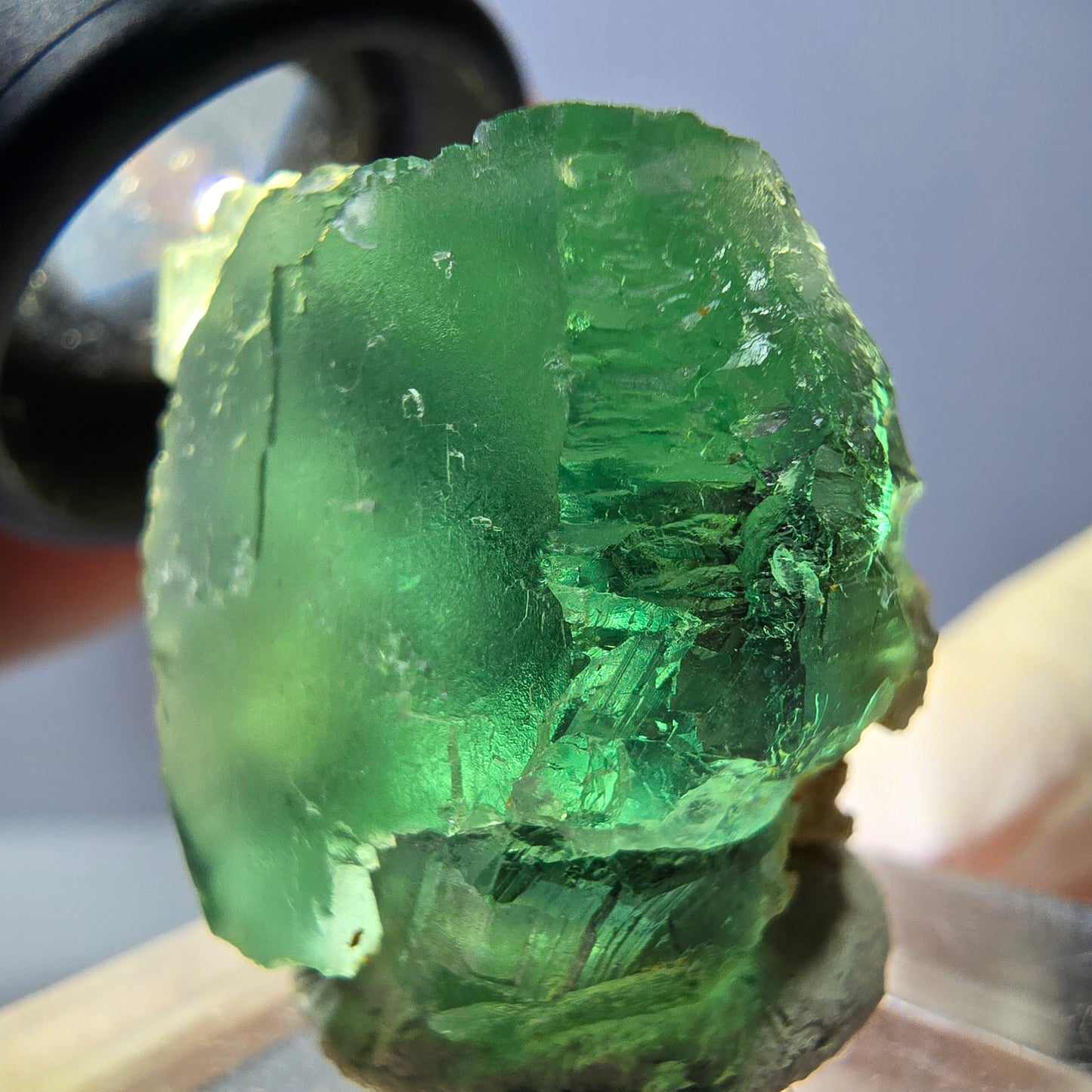 Seltene Phantom Fluorit Würfel Stufe, grün Okorusu, Namibia 25*23*22mm