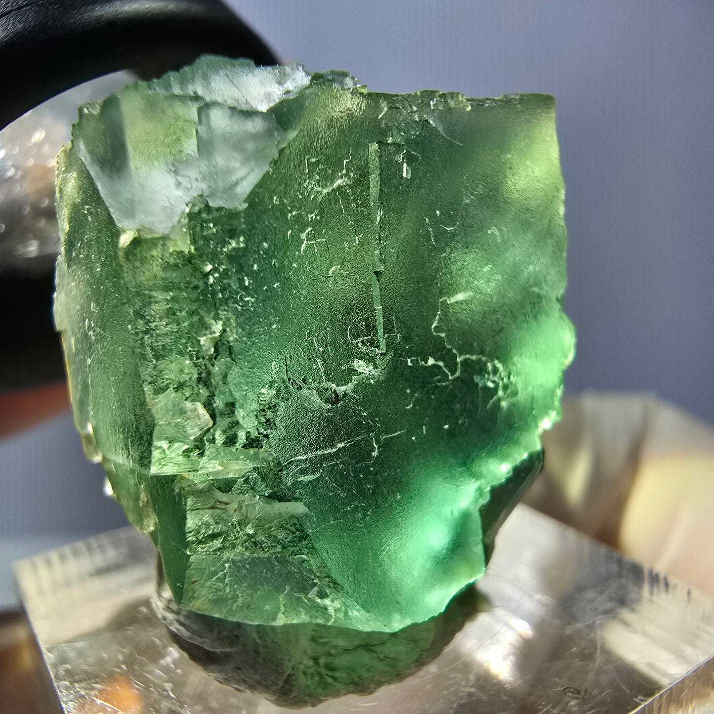 Seltene Phantom Fluorit Würfel Stufe, grün Okorusu, Namibia 25*23*22mm