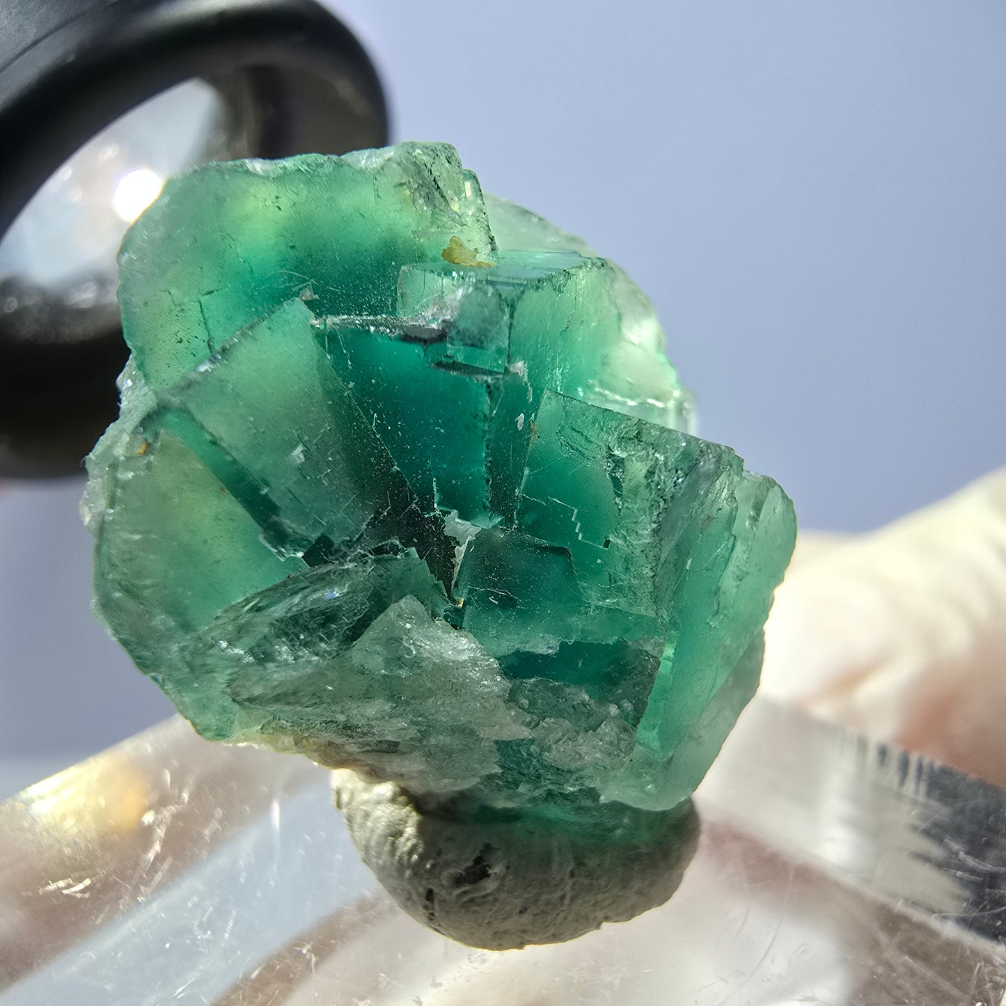 Seltene Phantom Fluorit Würfel Stufe, grün Okorusu, Namibia 22*21*13mm