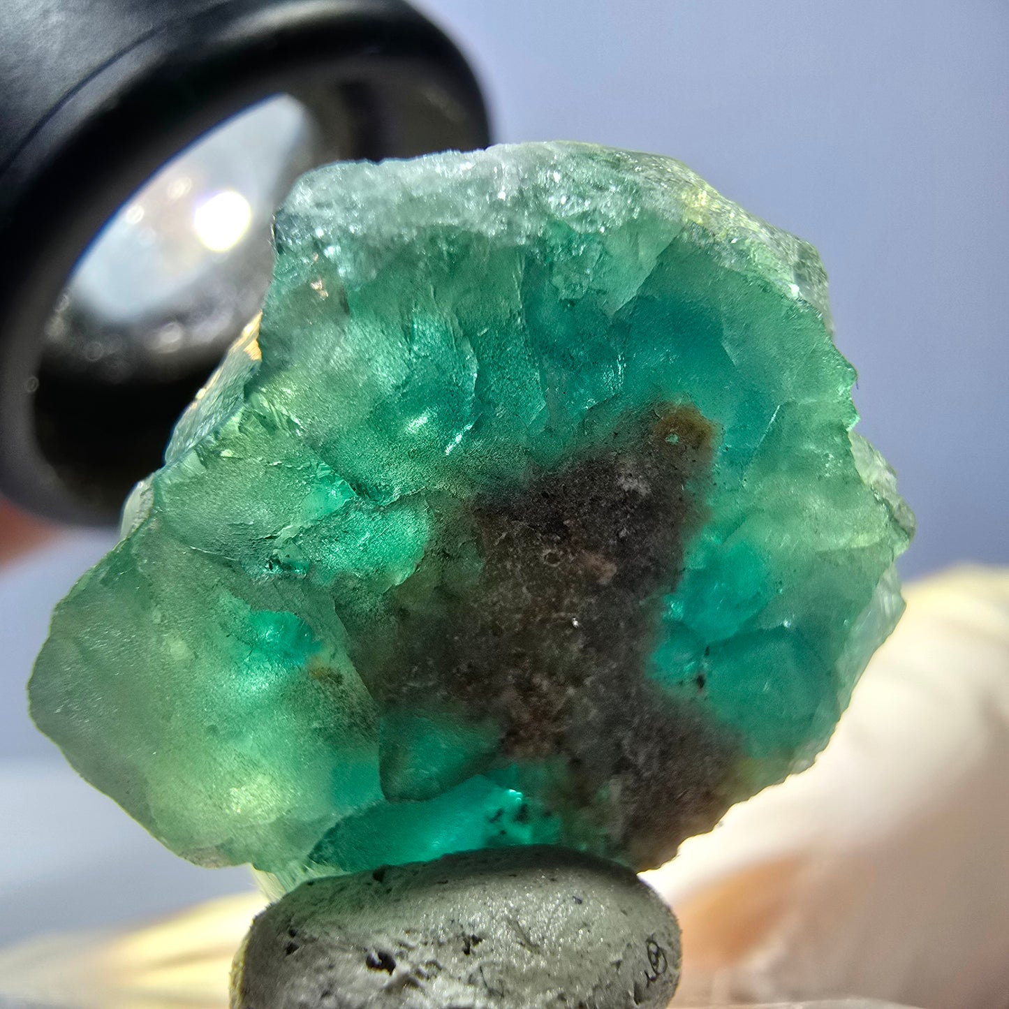 Seltene Phantom Fluorit Würfel Stufe, grün Okorusu, Namibia 22*21*13mm