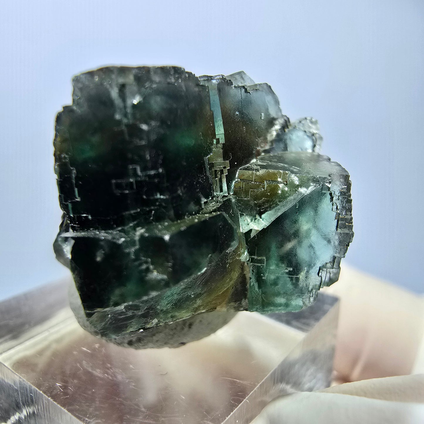 Seltene Phantom Fluorit Würfel Stufe, grün Okorusu, Namibia 27*23*20mm