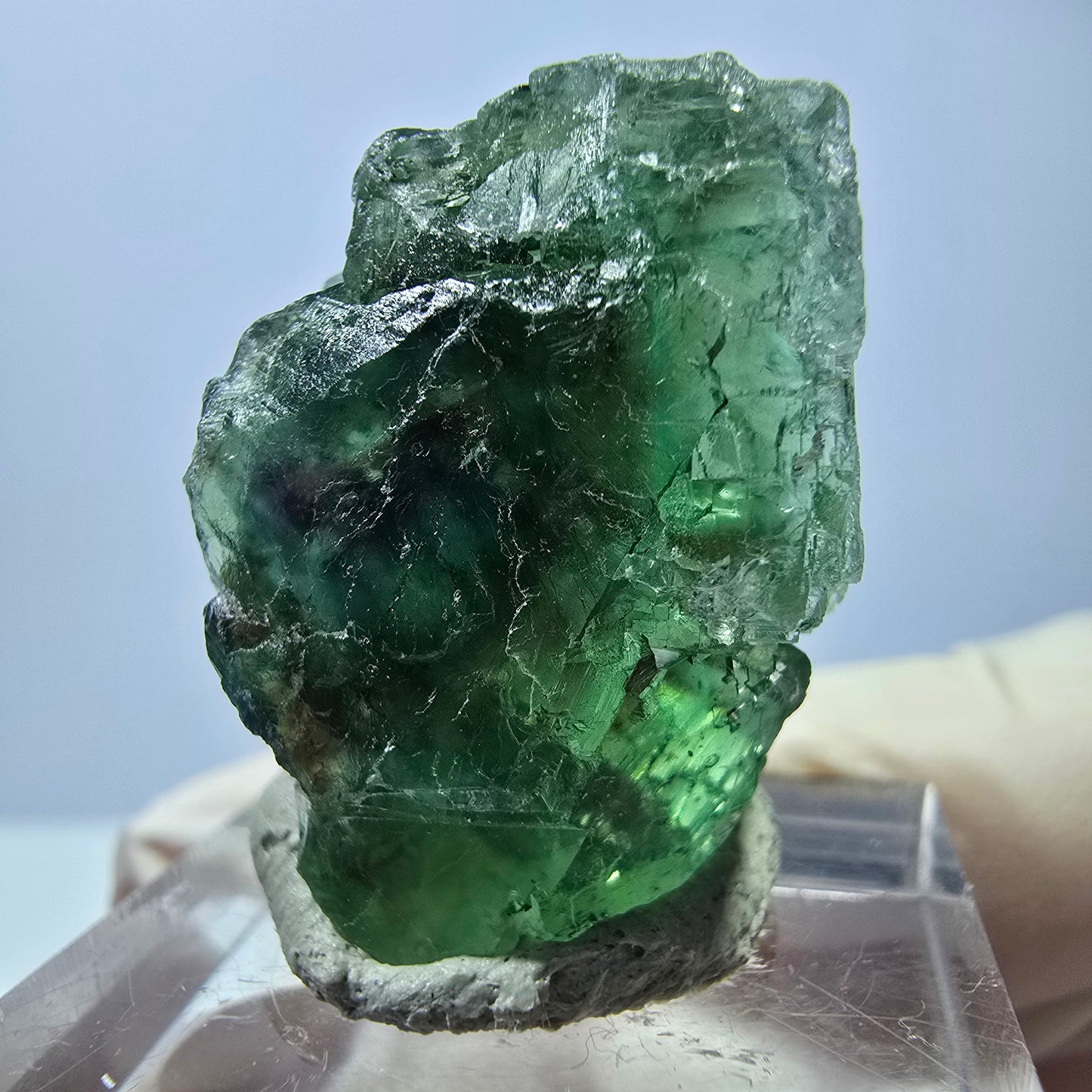 Seltene Phantom Fluorit Würfel Stufe, grün Okorusu, Namibia 28*26*19mm