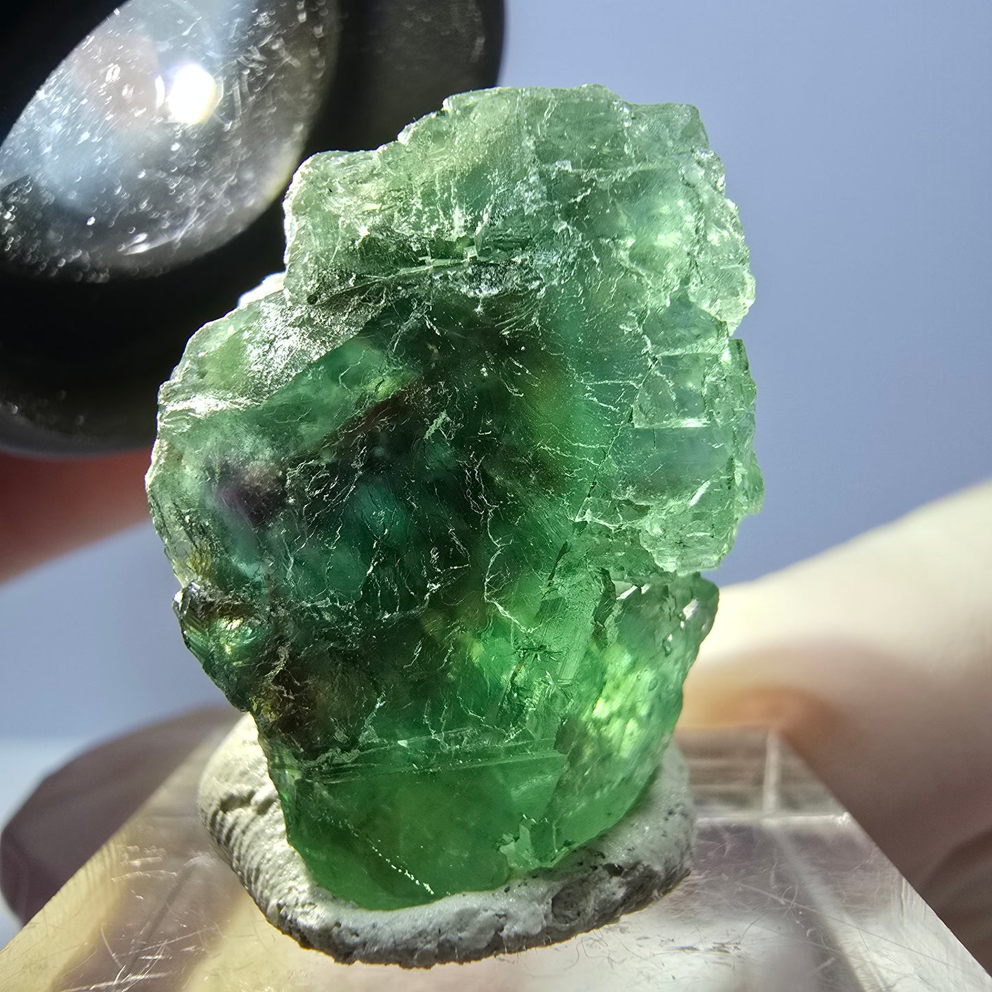 Seltene Phantom Fluorit Würfel Stufe, grün Okorusu, Namibia 28*26*19mm