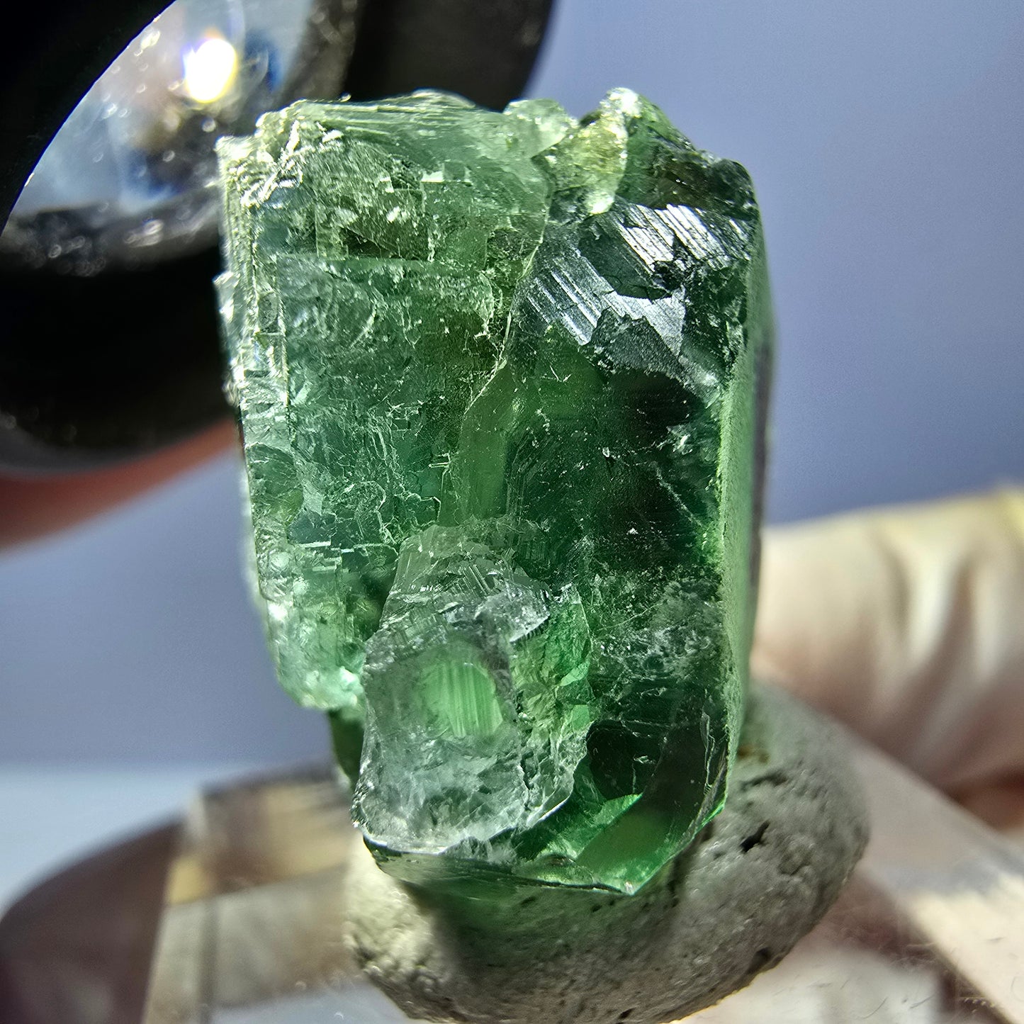 Seltene Phantom Fluorit Würfel Stufe, grün Okorusu, Namibia 28*26*19mm