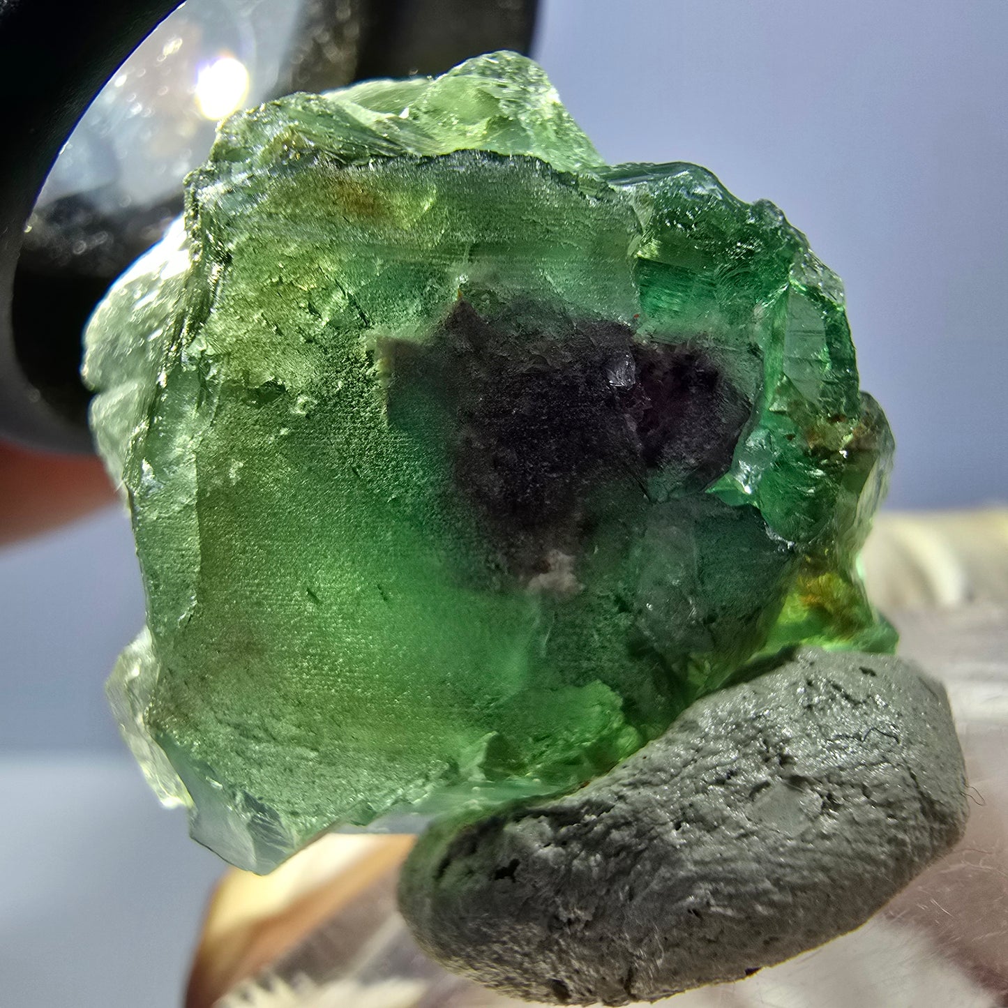 Seltene Phantom Fluorit Würfel Stufe, grün Okorusu, Namibia 28*26*19mm