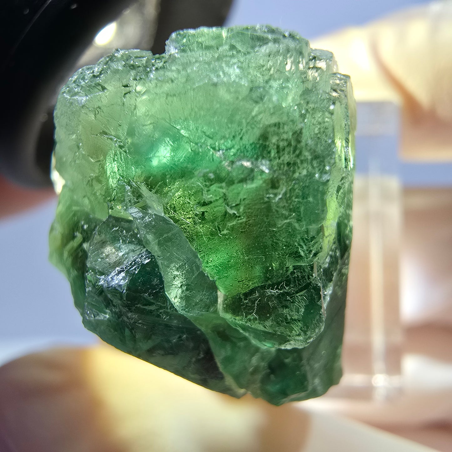 Seltene Phantom Fluorit Würfel Stufe, grün Okorusu, Namibia 28*26*19mm