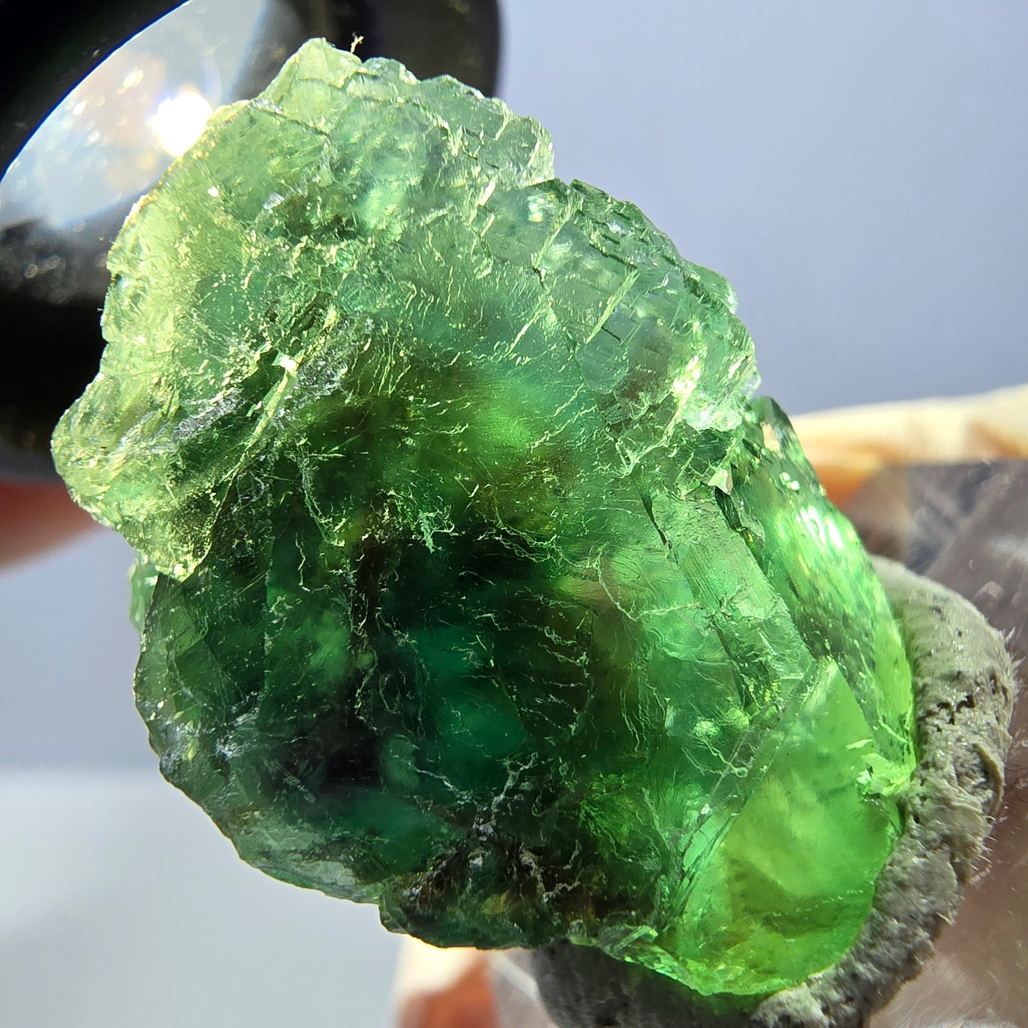 Seltene Phantom Fluorit Würfel Stufe, grün Okorusu, Namibia 28*26*19mm
