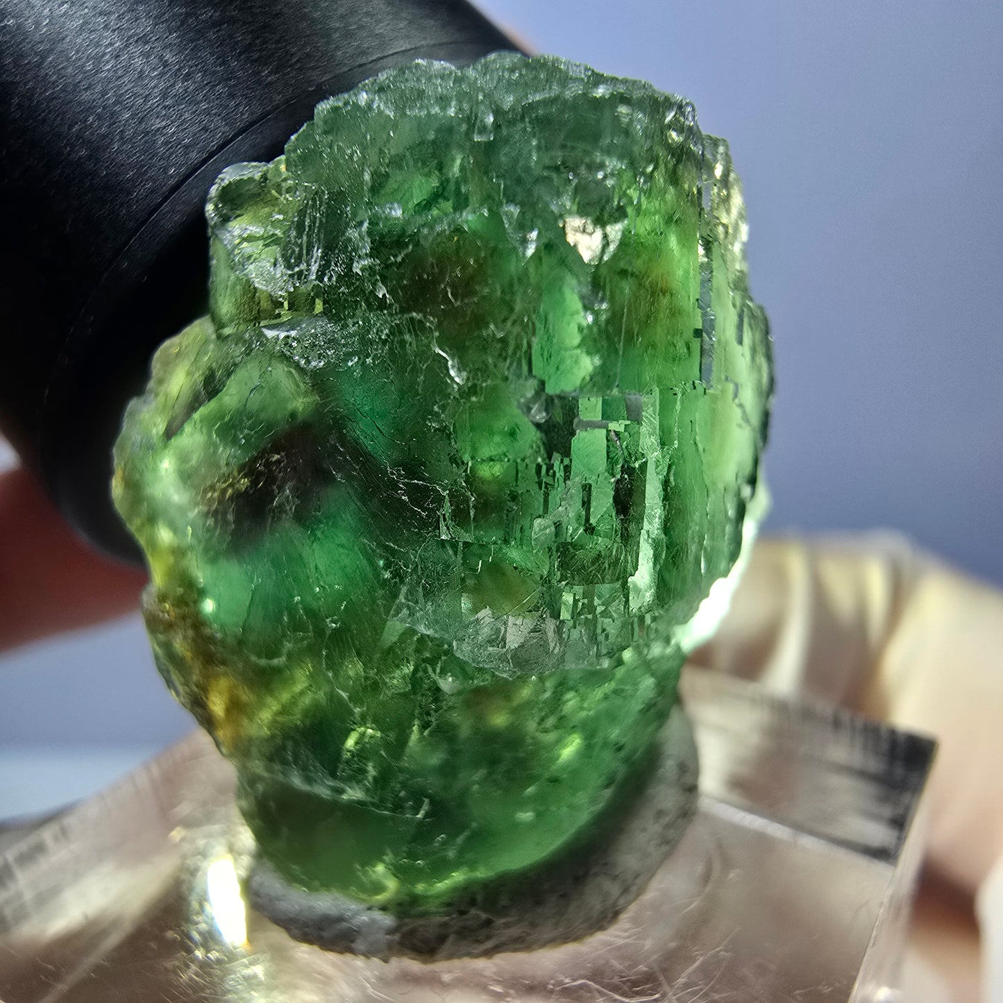 Seltene Phantom Fluorit Würfel Stufe, grün Okorusu, Namibia 28*26*19mm
