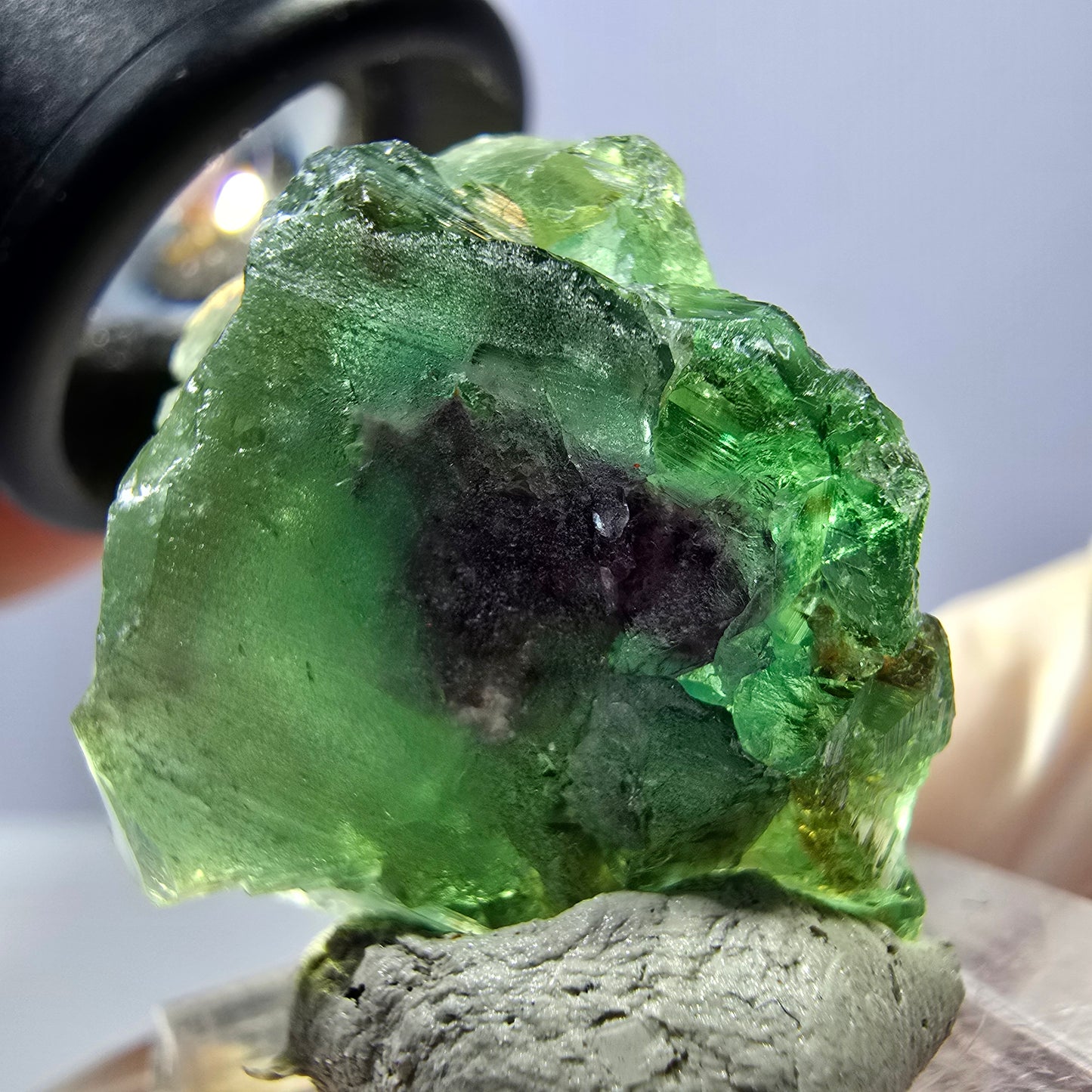 Seltene Phantom Fluorit Würfel Stufe, grün Okorusu, Namibia 28*26*19mm