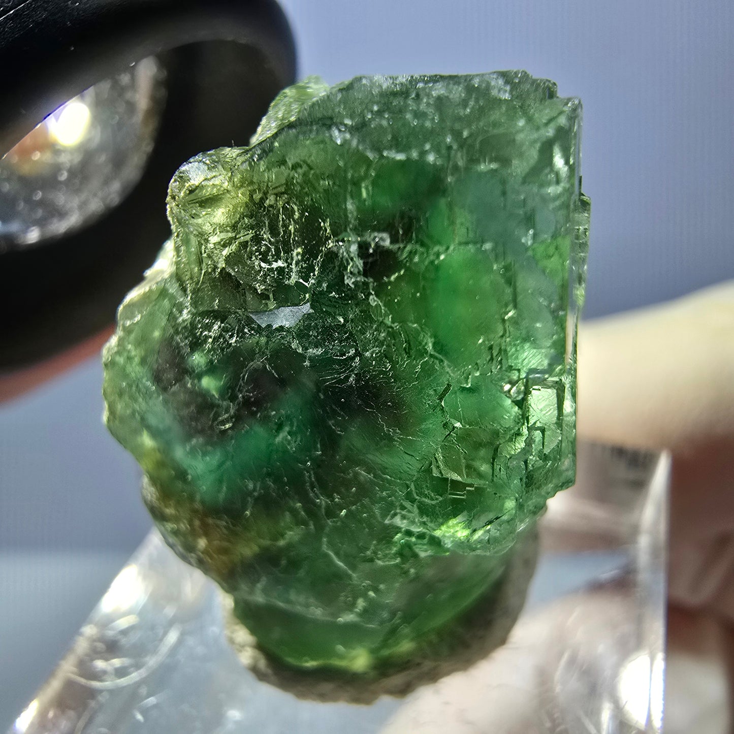 Seltene Phantom Fluorit Würfel Stufe, grün Okorusu, Namibia 28*26*19mm
