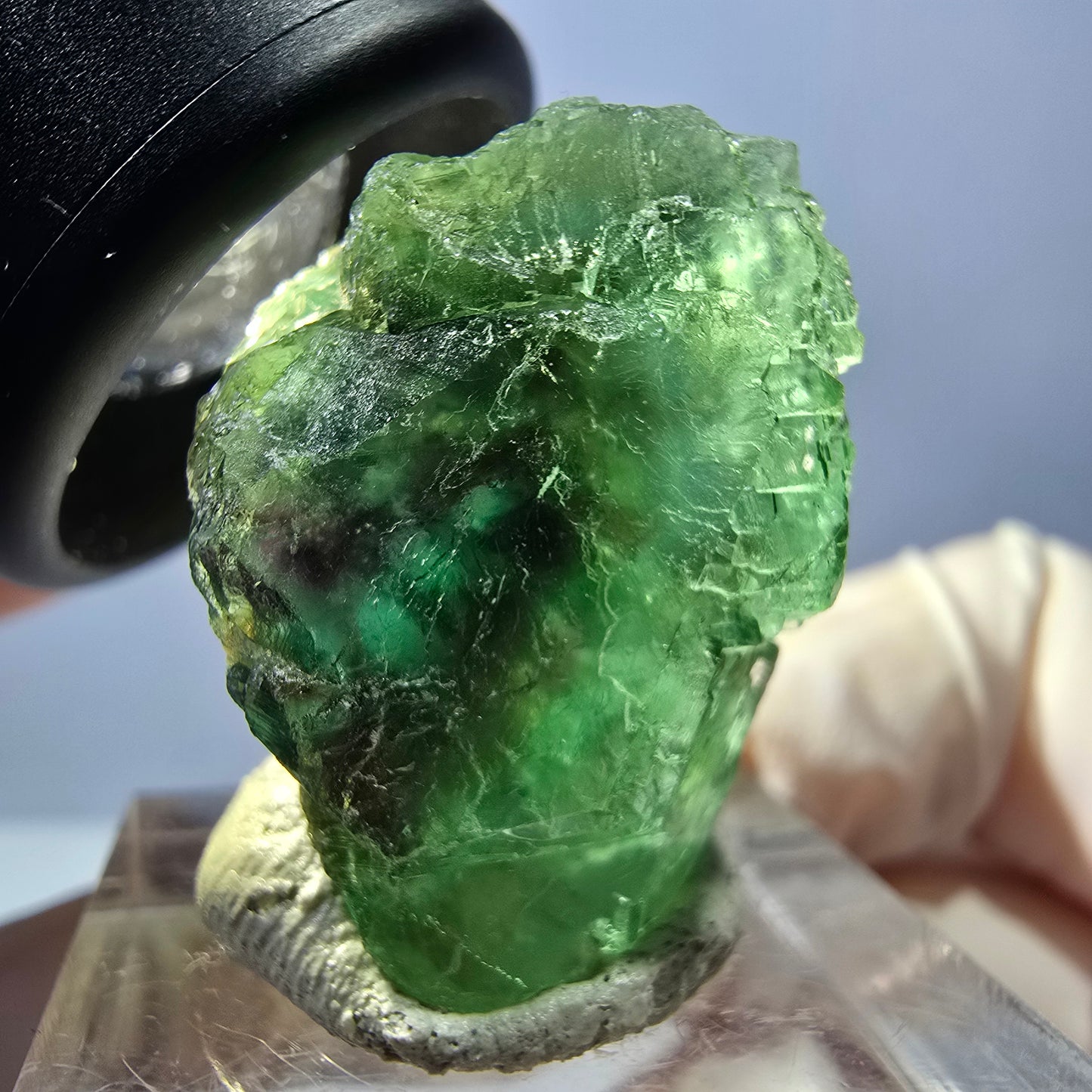 Seltene Phantom Fluorit Würfel Stufe, grün Okorusu, Namibia 28*26*19mm