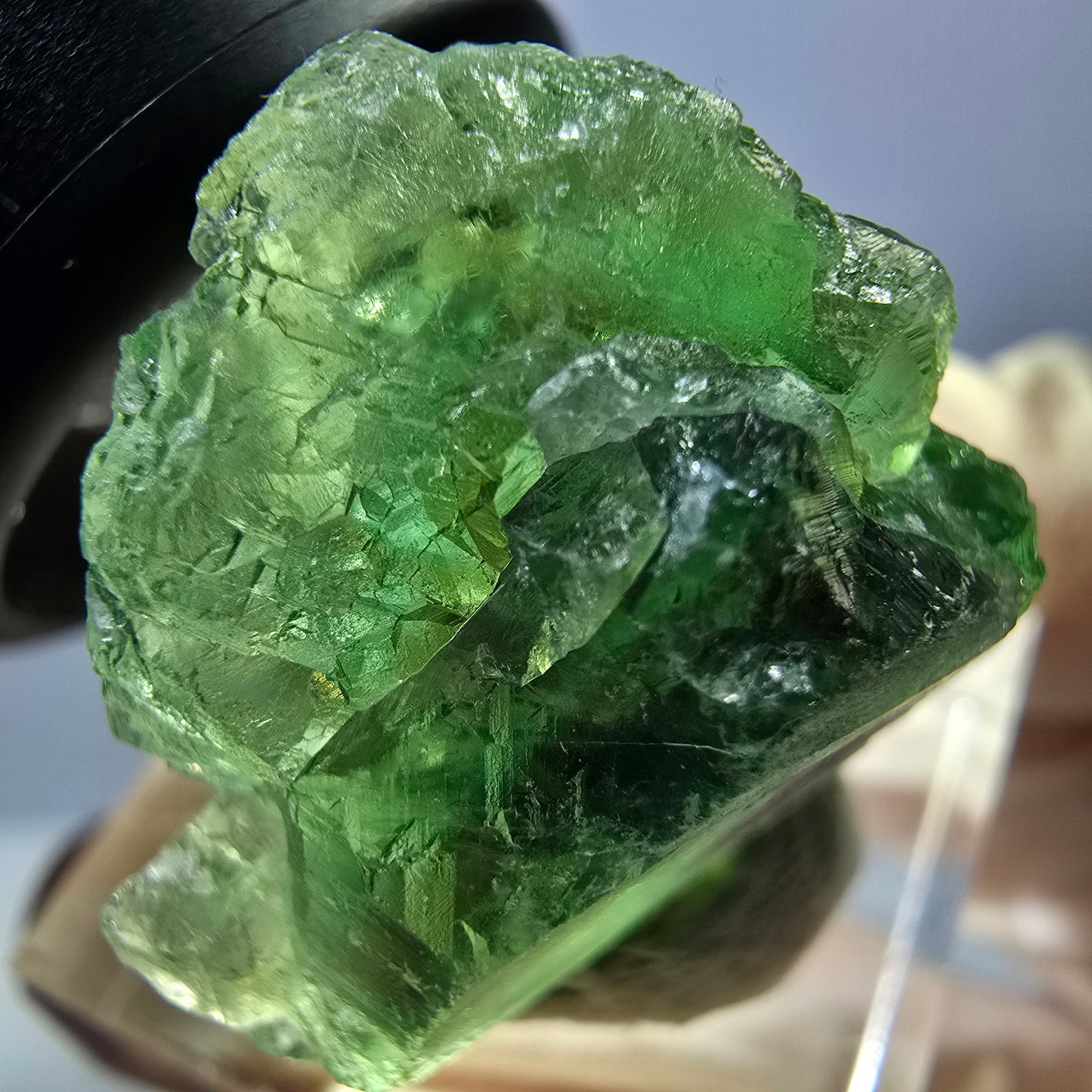 Seltene Phantom Fluorit Würfel Stufe, grün Okorusu, Namibia 28*26*19mm