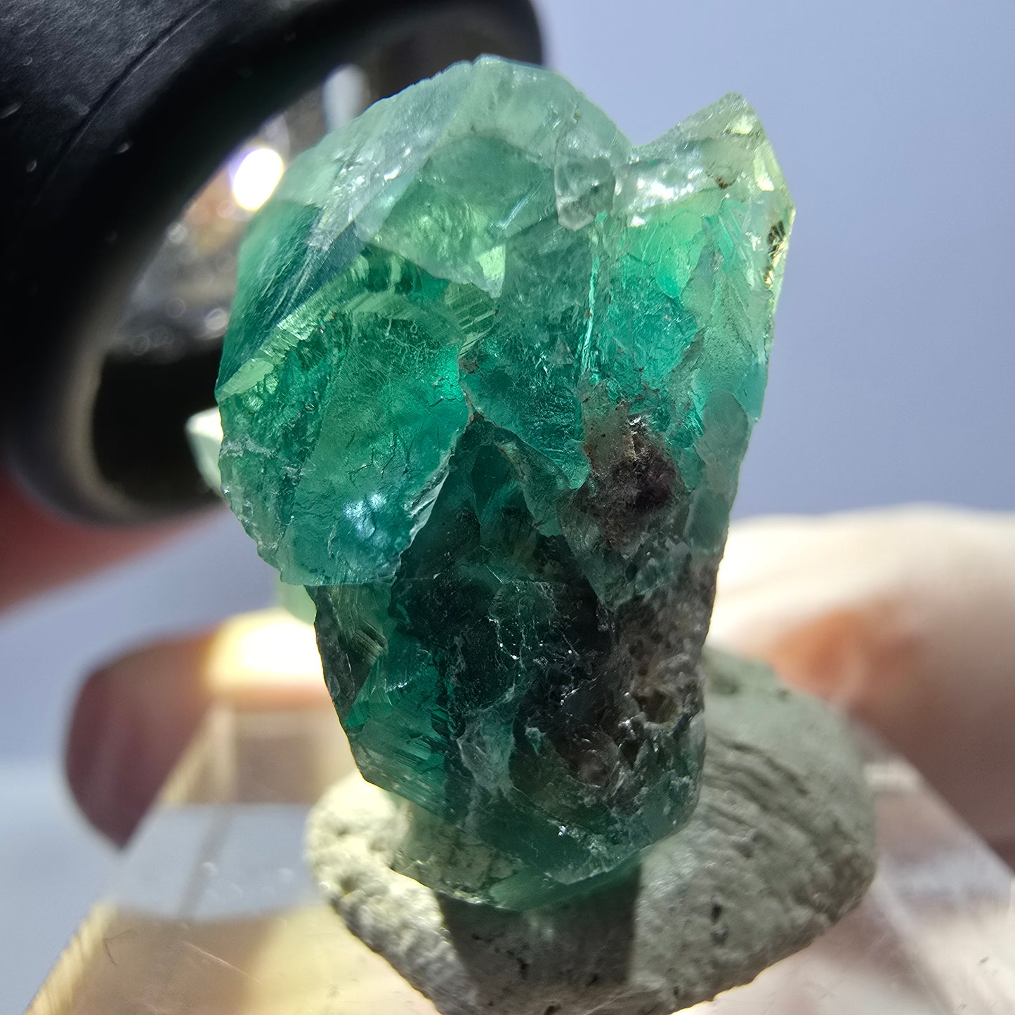 Seltene Phantom Fluorit Würfel Stufe, grün Okorusu, Namibia 26*23*16mm