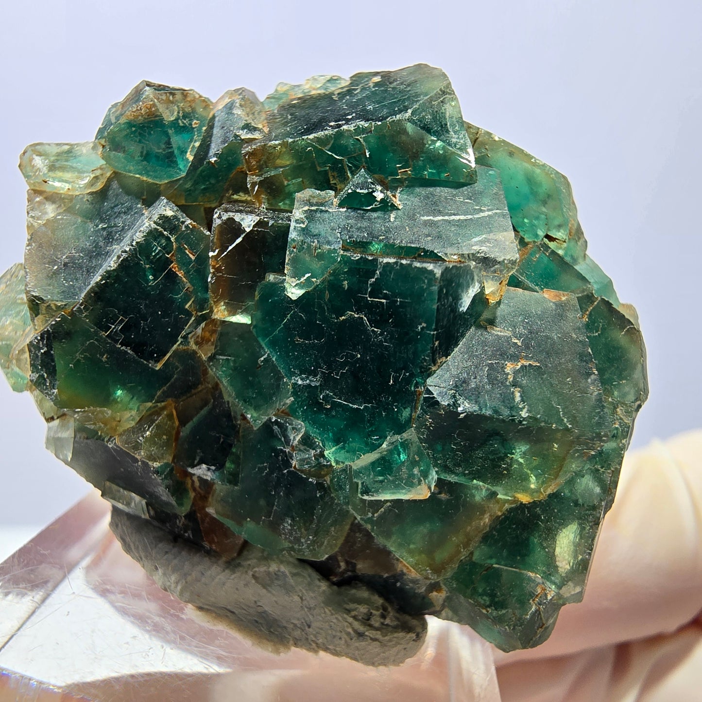 Seltene Phantom Fluorit Würfel Stufe, grün Okorusu, Namibia 41*34*20mm