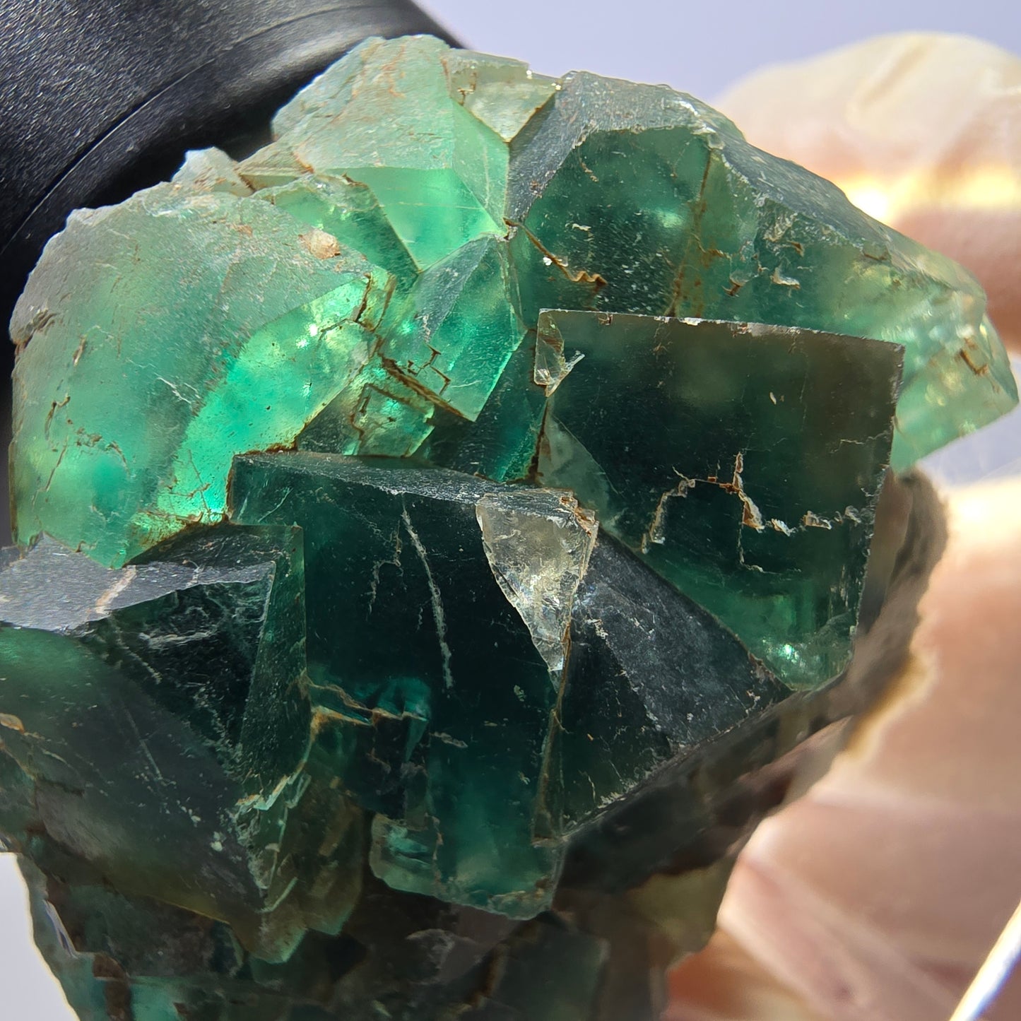 Seltene Phantom Fluorit Würfel Stufe, grün Okorusu, Namibia 41*34*20mm
