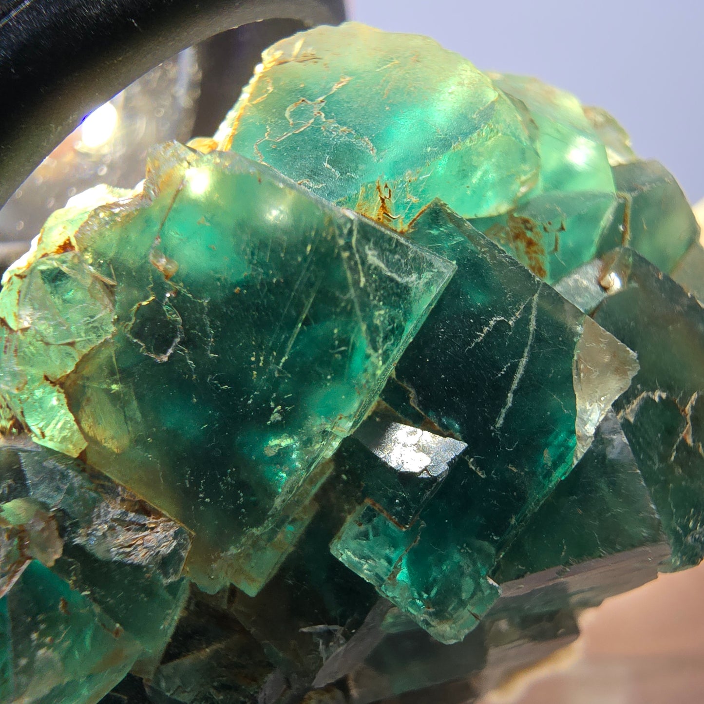 Seltene Phantom Fluorit Würfel Stufe, grün Okorusu, Namibia 41*34*20mm