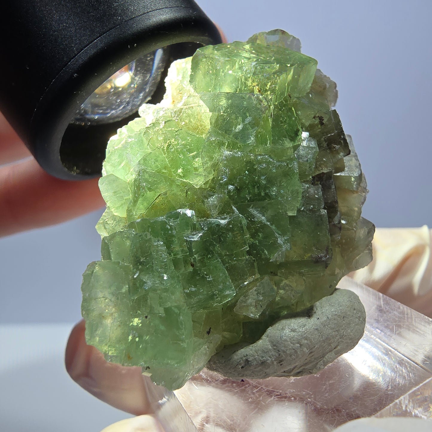 Rare spécimen de cube de fluorite fantôme, vert Okorusu, Namibie 45 x 33 x 17 mm