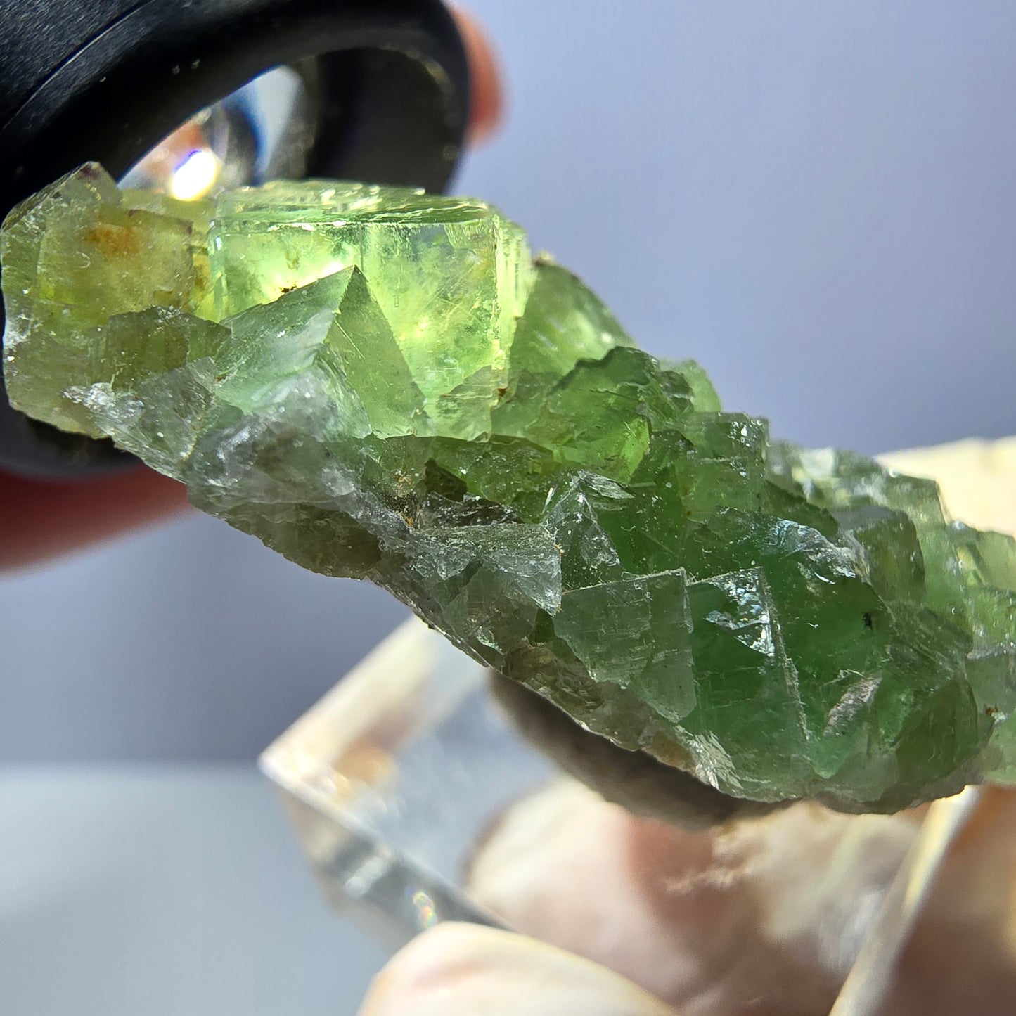 Rare spécimen de cube de fluorite fantôme, vert Okorusu, Namibie 45 x 33 x 17 mm