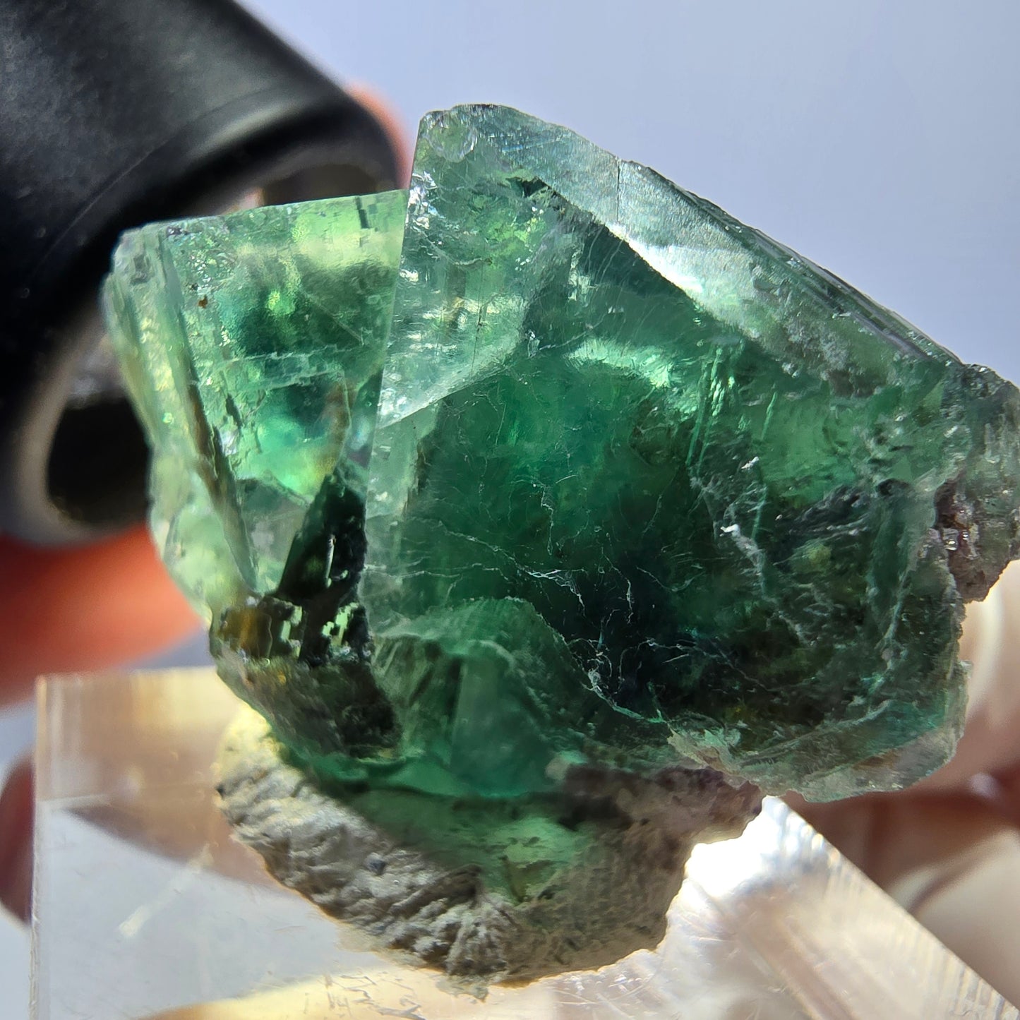 Seltene Phantom Fluorit Würfel Stufe, grün Okorusu, Namibia 36*26*23mm