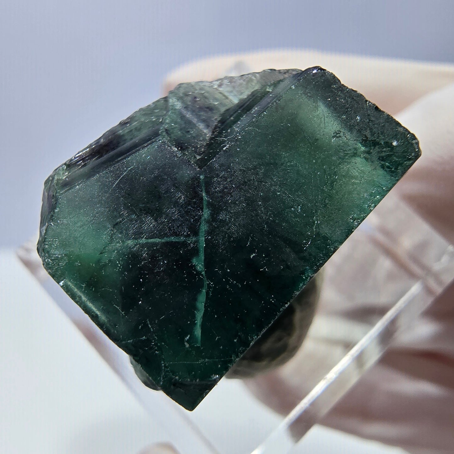Klarer Phantom Fluorit Würfel parkettiert, grün Okorusu, Namibia 21*17*16mm