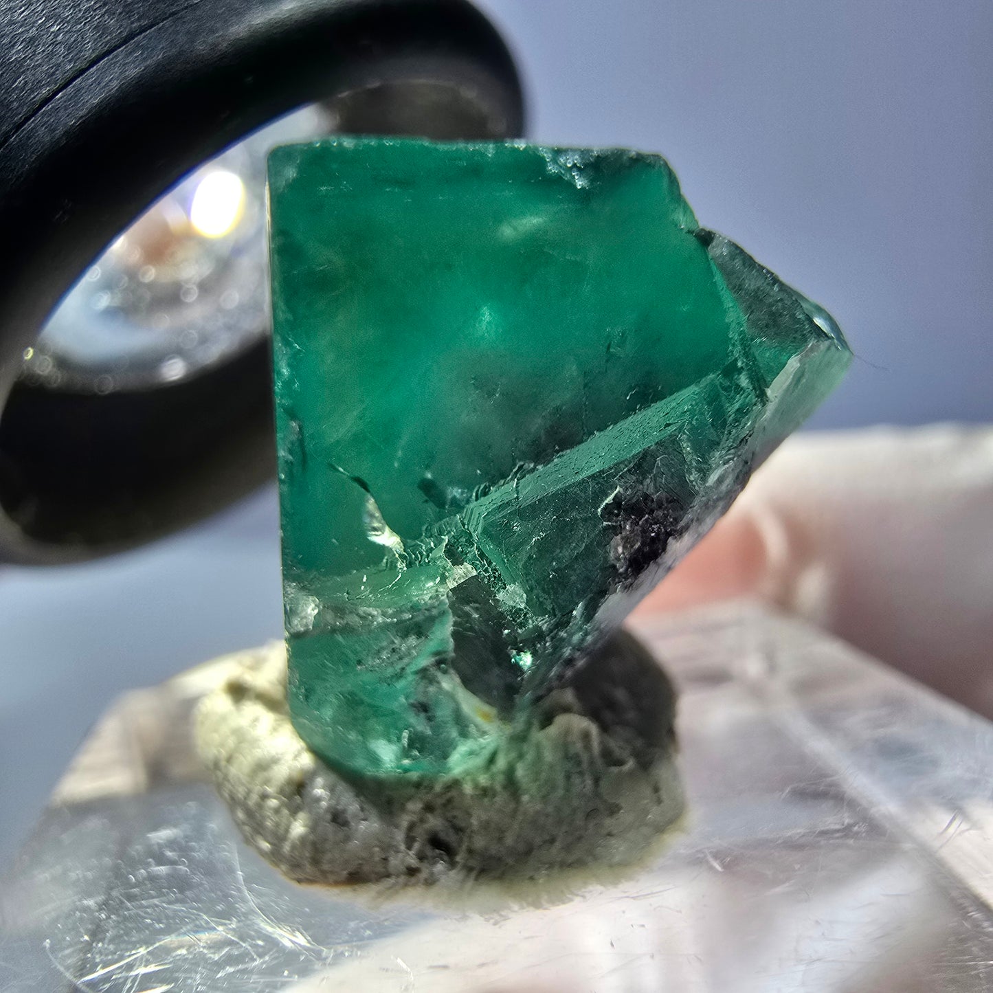 Klarer Phantom Fluorit Würfel parkettiert, grün Okorusu, Namibia 21*17*16mm