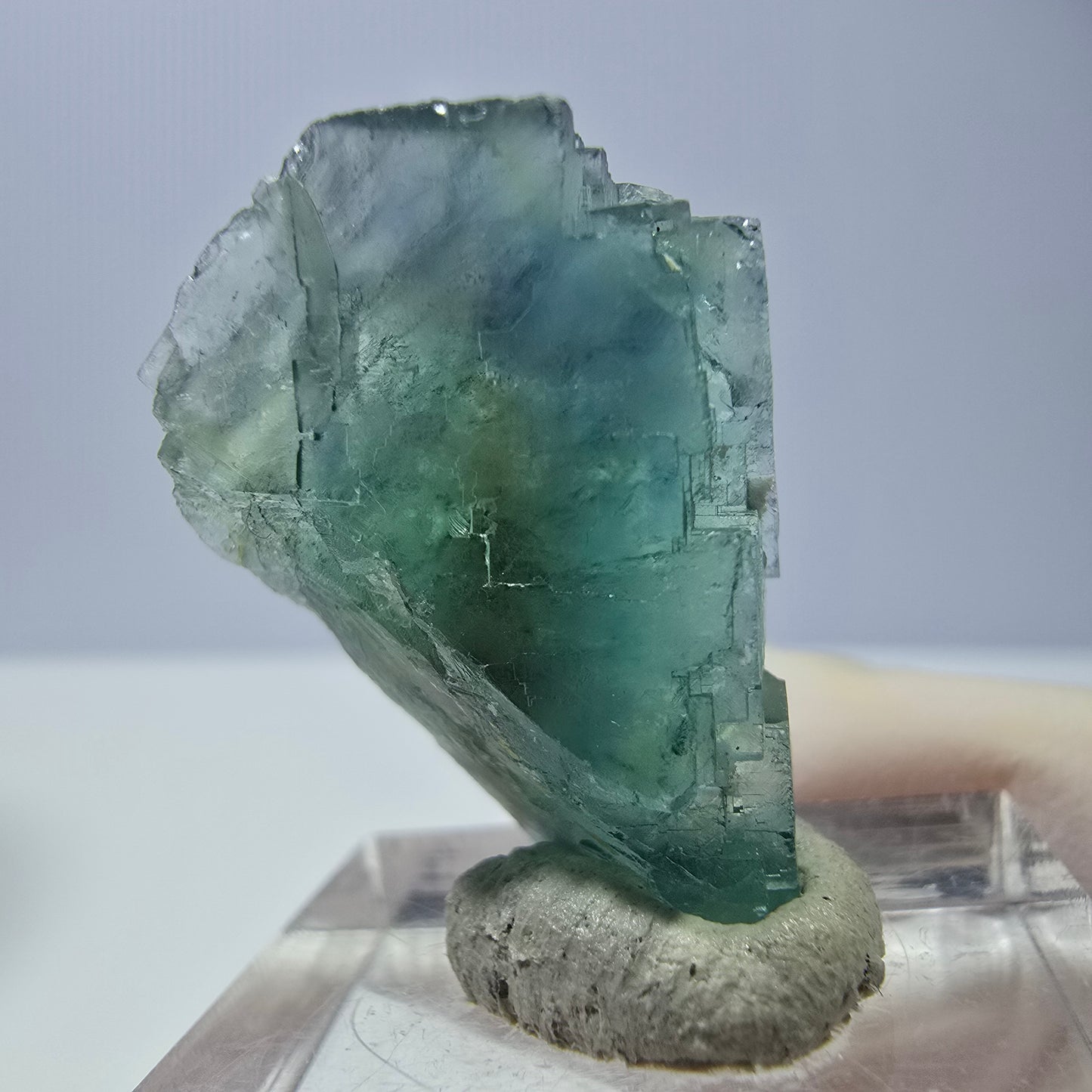 Klarer Phantom Fluorit Würfel parkettiert, grün Okorusu, Namibia 26*19*16mm