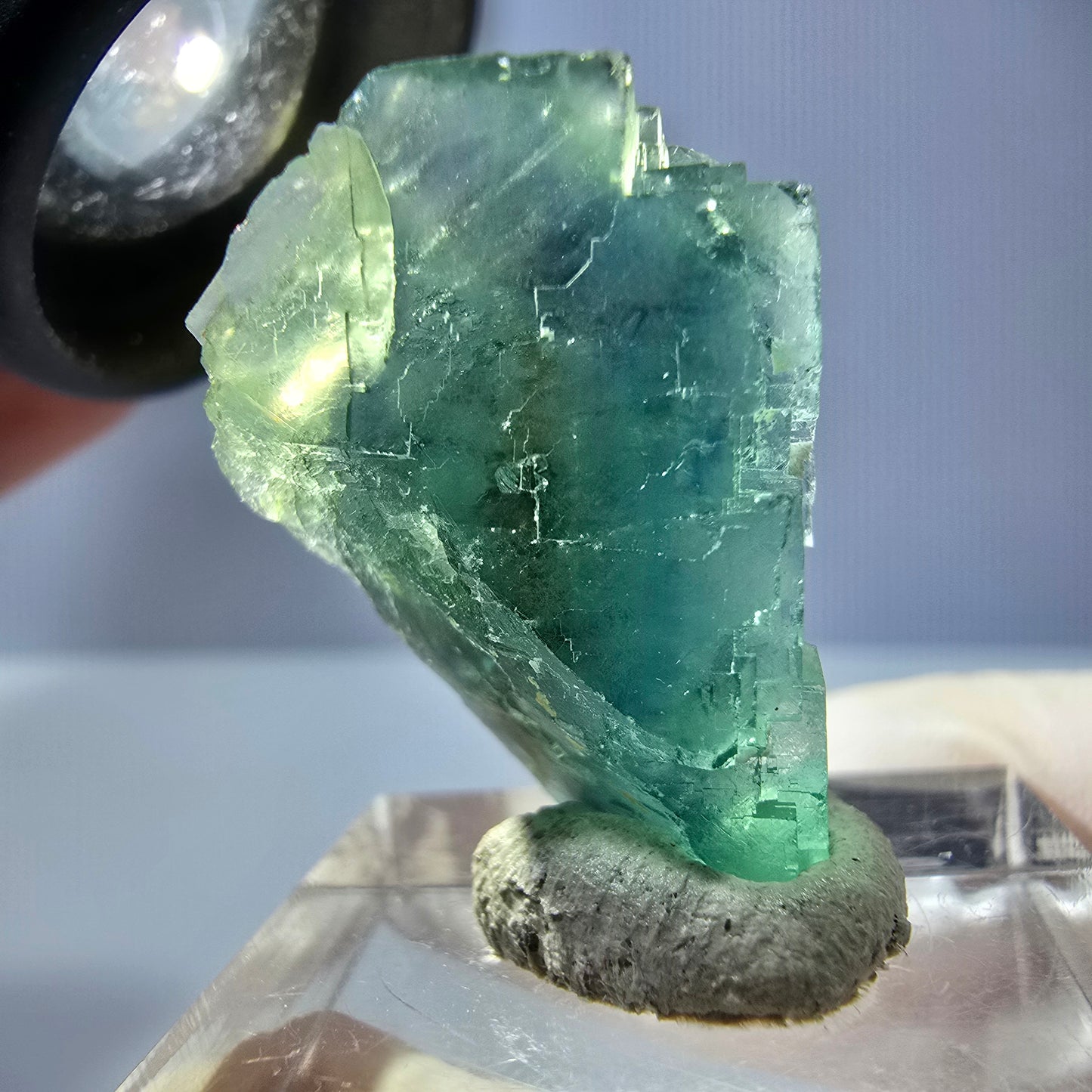 Klarer Phantom Fluorit Würfel parkettiert, grün Okorusu, Namibia 26*19*16mm