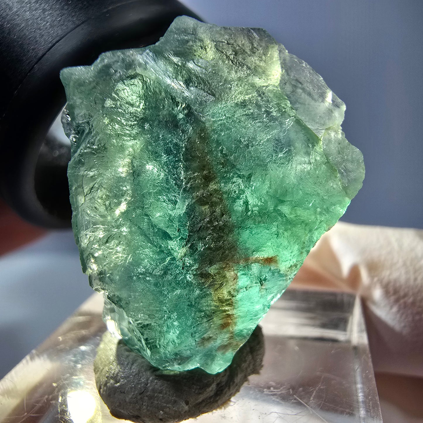 Klarer Phantom Fluorit Würfel parkettiert, grün Okorusu, Namibia 26*19*16mm
