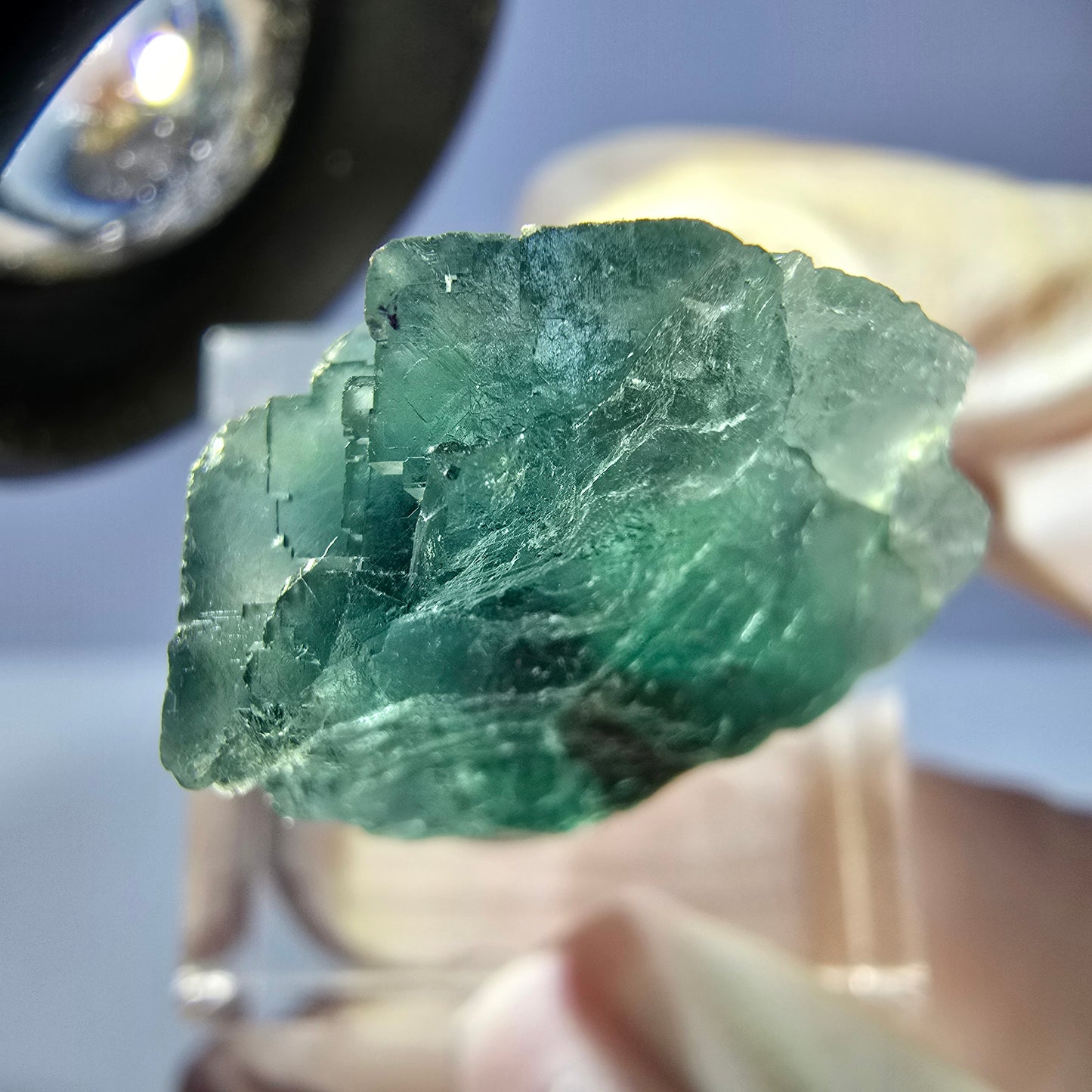 Klarer Phantom Fluorit Würfel parkettiert, grün Okorusu, Namibia 26*19*16mm