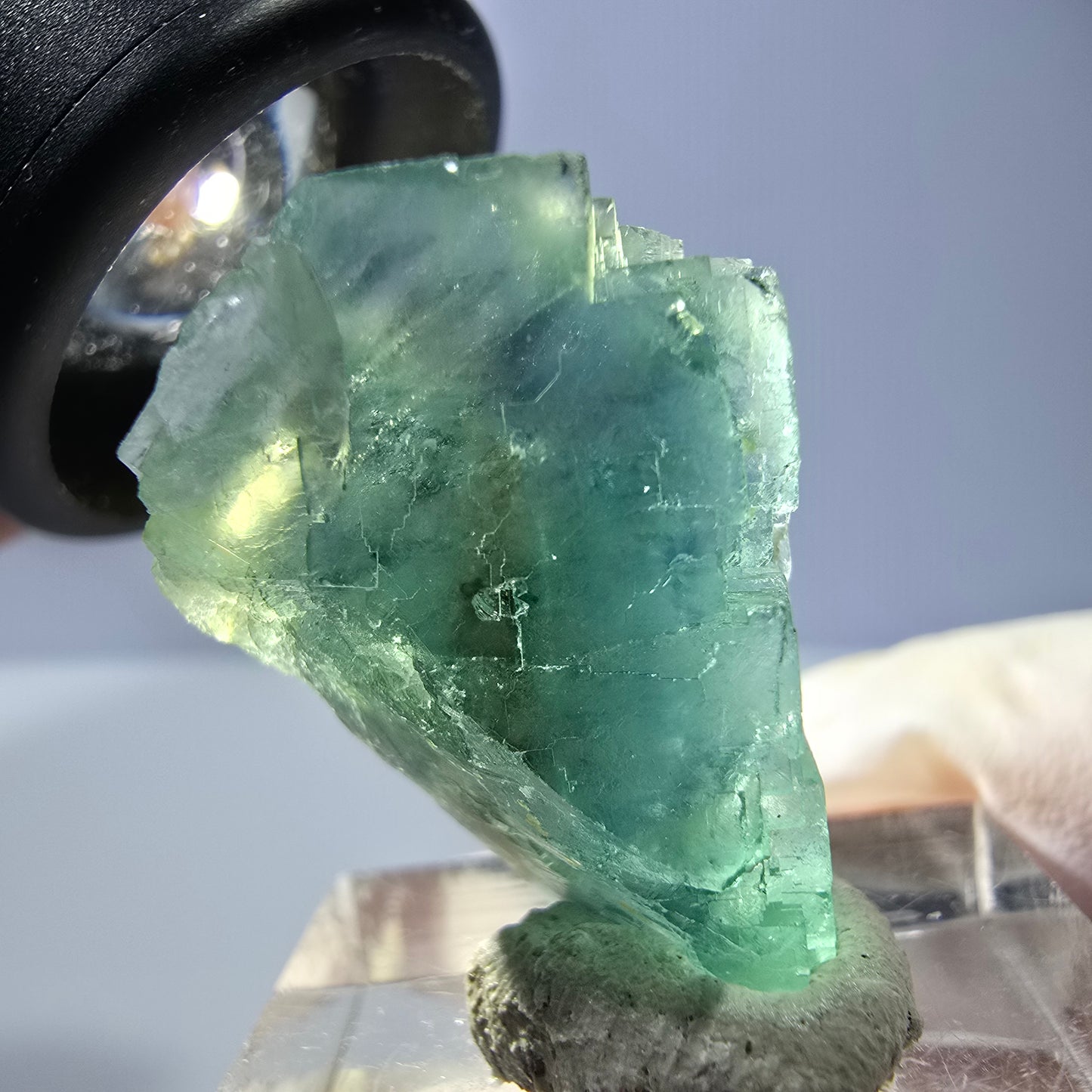 Klarer Phantom Fluorit Würfel parkettiert, grün Okorusu, Namibia 26*19*16mm
