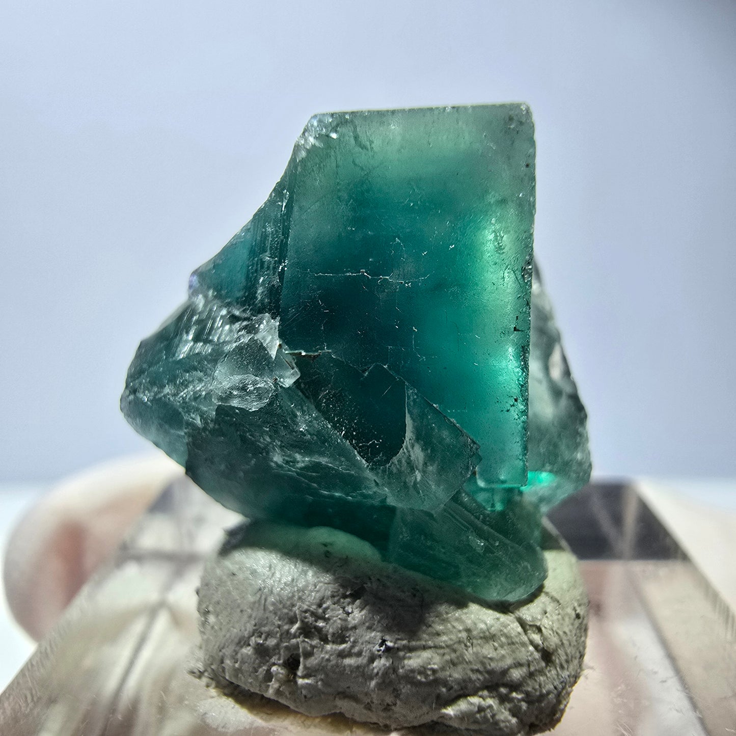 Klarer Phantom Fluorit Würfel parkettiert, grün Okorusu, Namibia 20*19*16mm