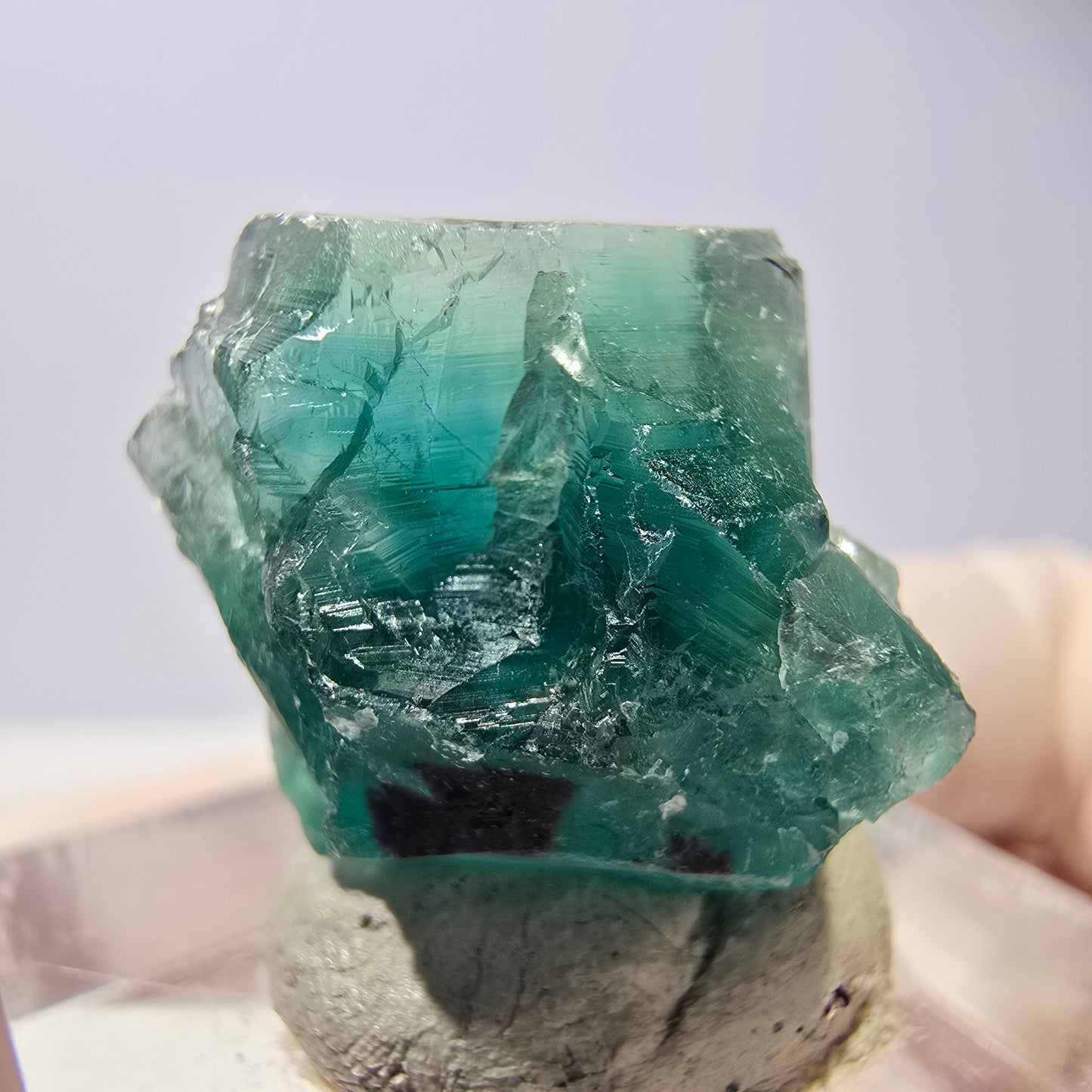 Klarer Phantom Fluorit Würfel parkettiert, grün Okorusu, Namibia 20*19*16mm