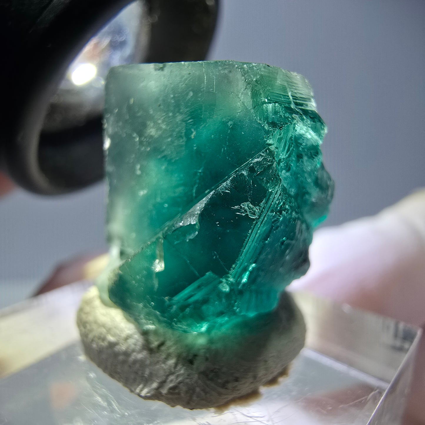 Klarer Phantom Fluorit Würfel parkettiert, grün Okorusu, Namibia 20*19*16mm
