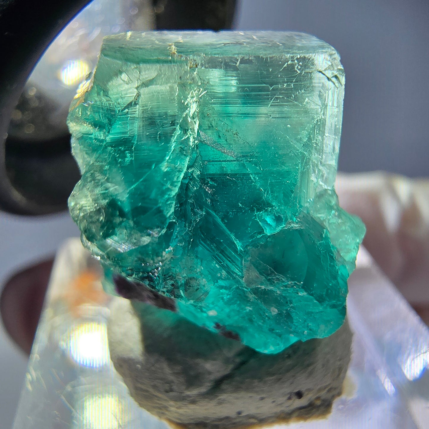 Klarer Phantom Fluorit Würfel parkettiert, grün Okorusu, Namibia 20*19*16mm