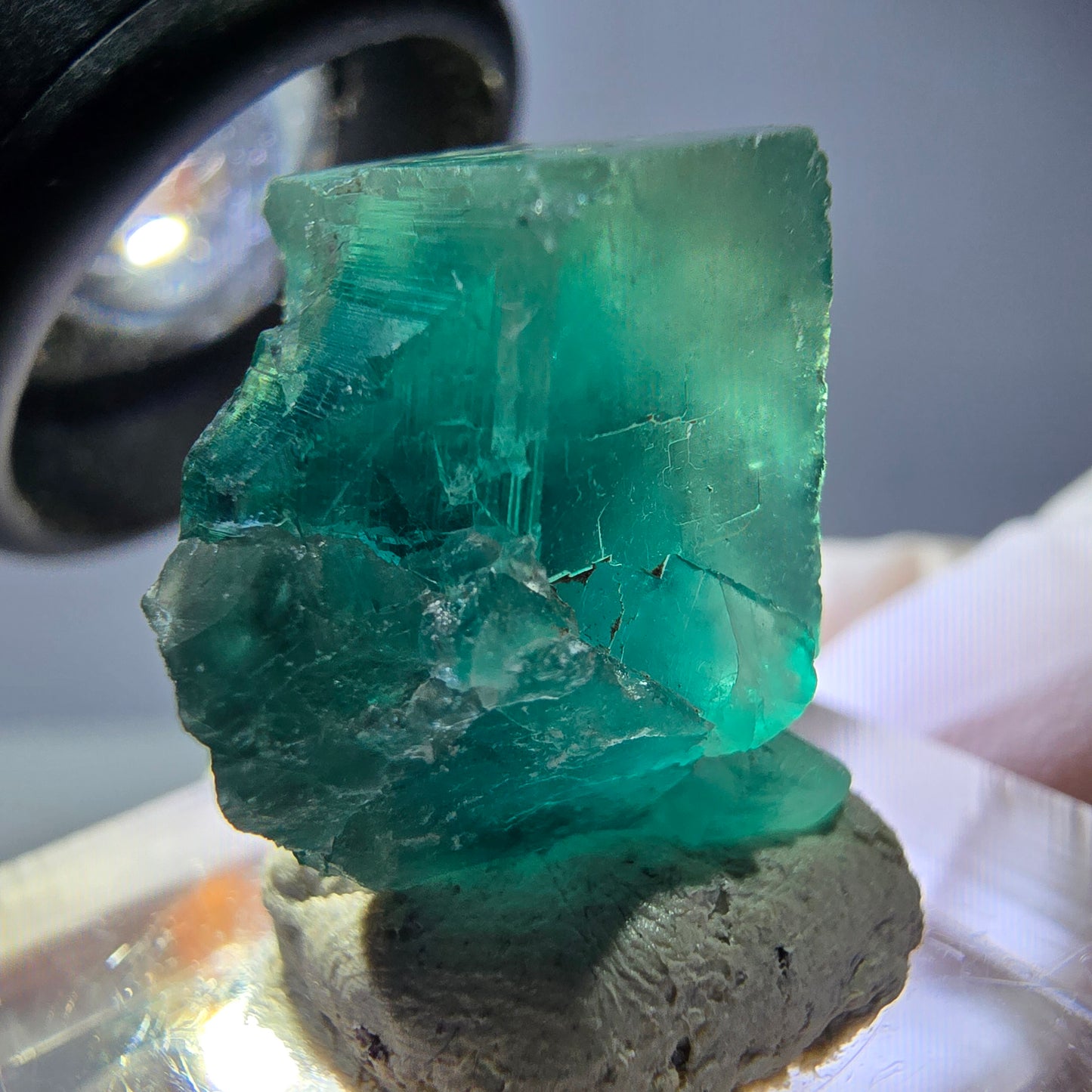 Klarer Phantom Fluorit Würfel parkettiert, grün Okorusu, Namibia 20*19*16mm