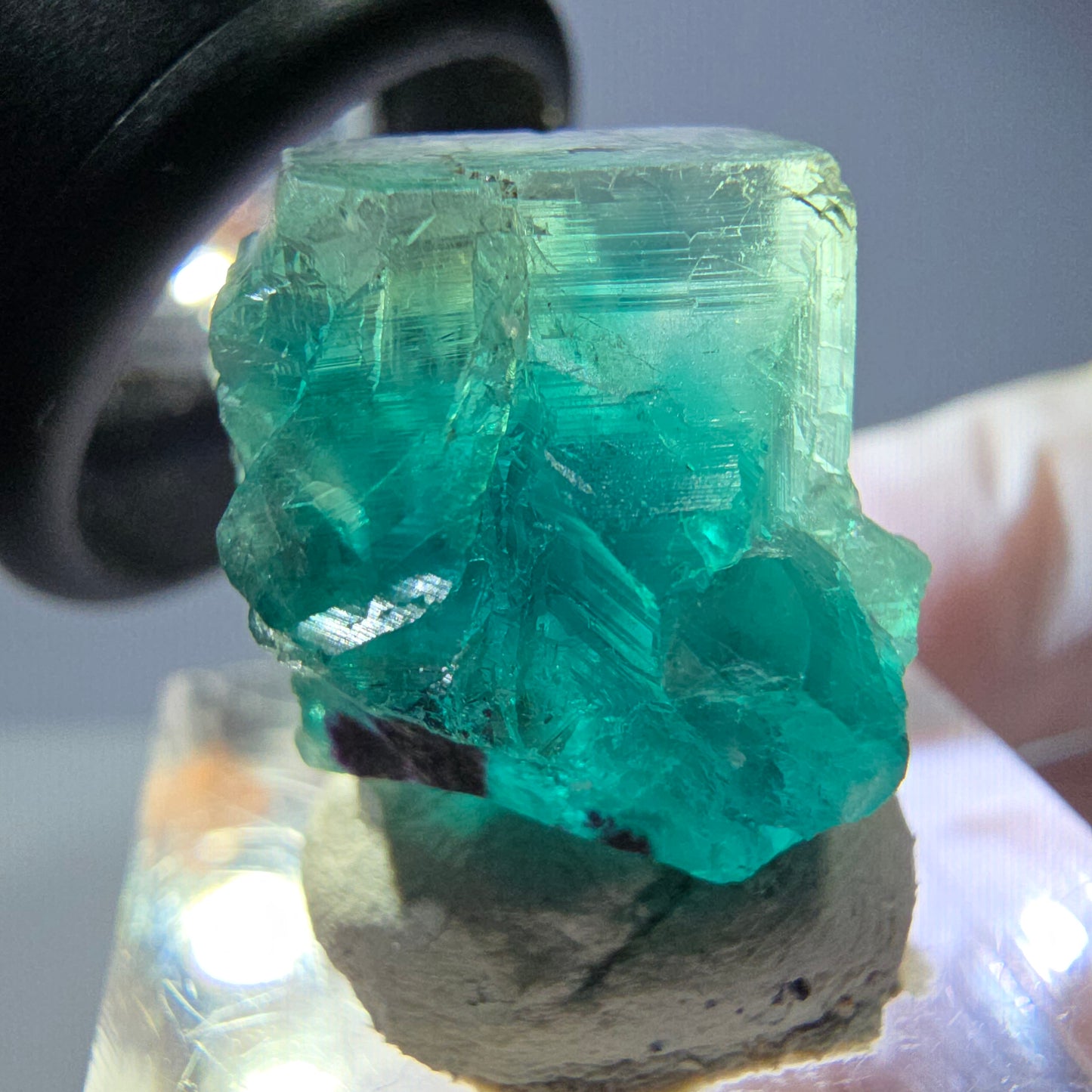 Klarer Phantom Fluorit Würfel parkettiert, grün Okorusu, Namibia 20*19*16mm