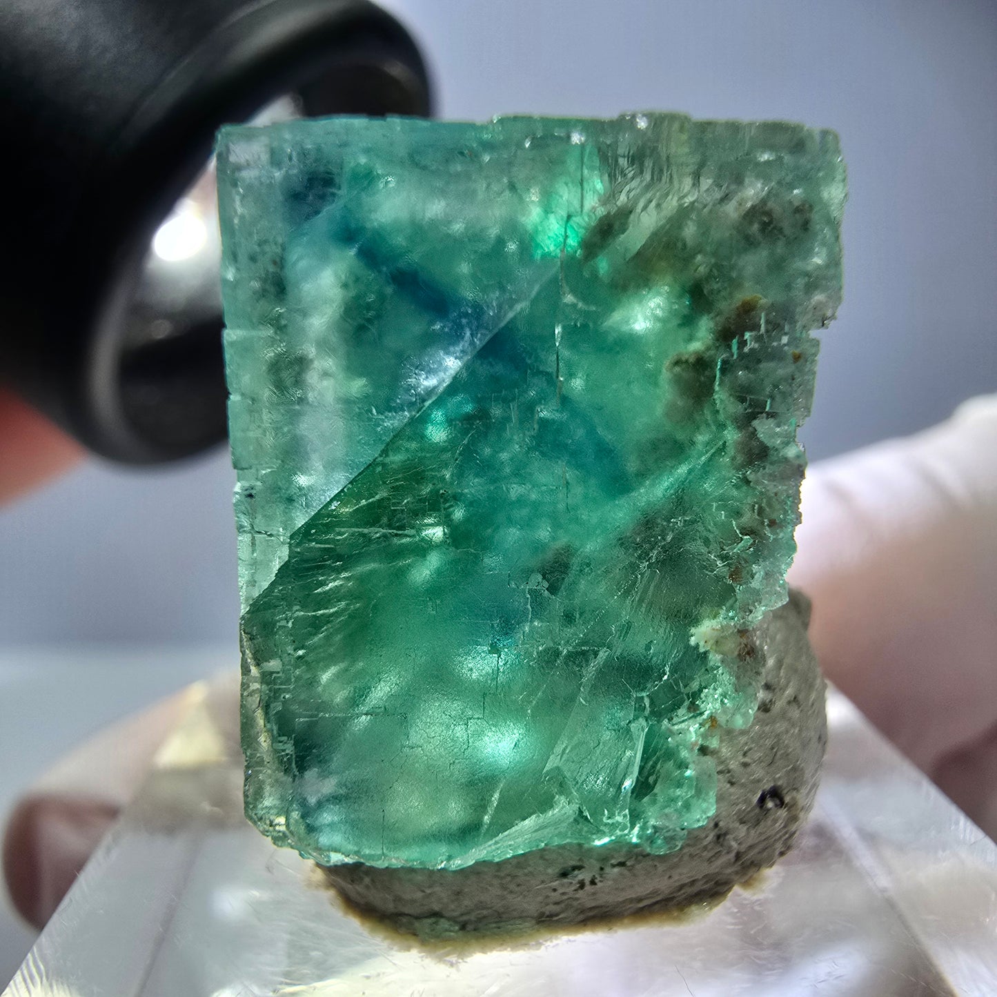 Klarer Phantom Fluorit Würfel parkettiert, grün Okorusu, Namibia 21*20*16mm
