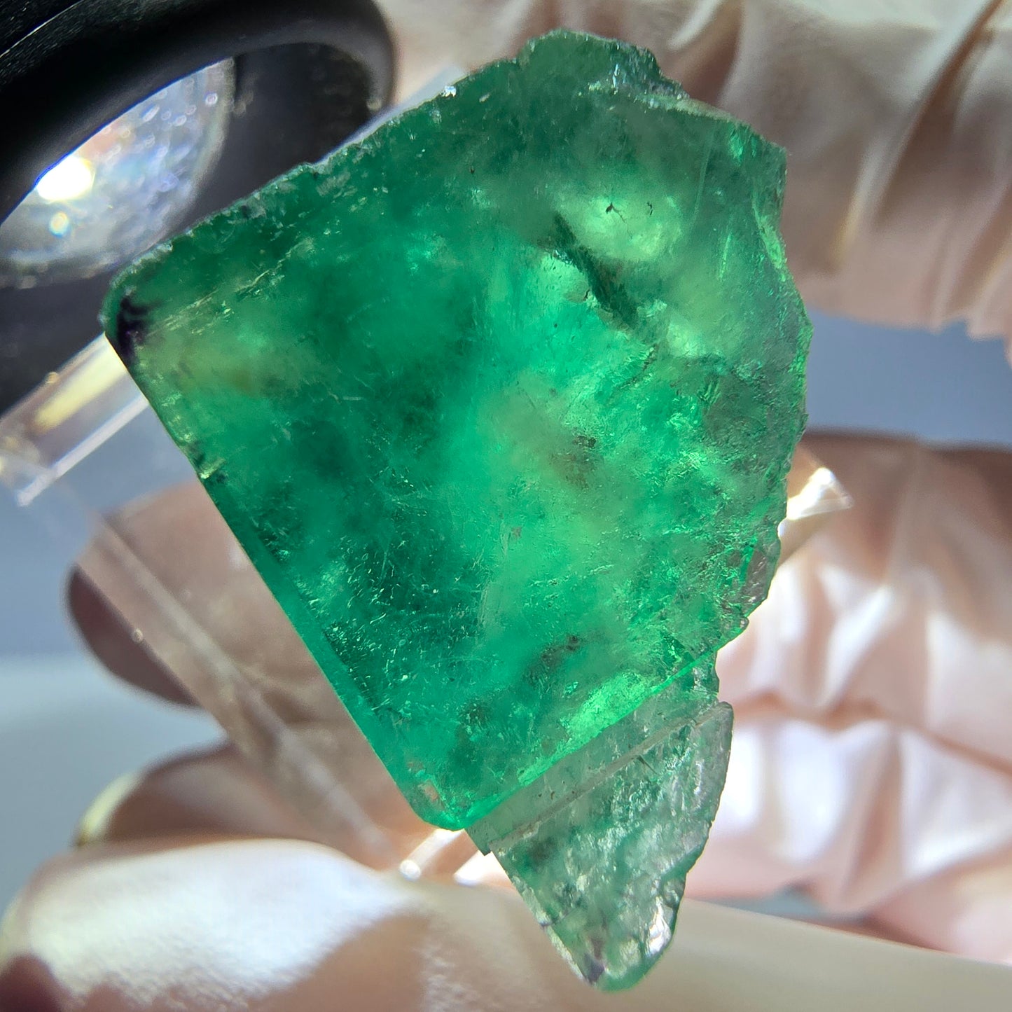 Klarer Phantom Fluorit Würfel parkettiert, grün Okorusu, Namibia 22*21*19mm