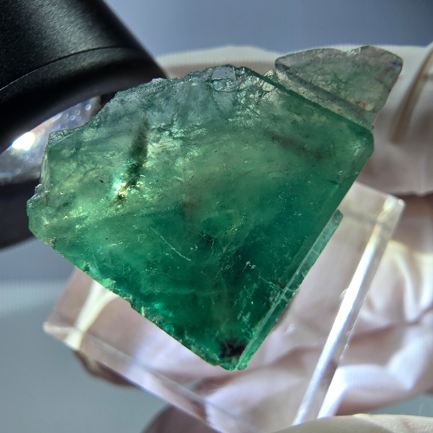 Klarer Phantom Fluorit Würfel parkettiert, grün Okorusu, Namibia 22*21*19mm